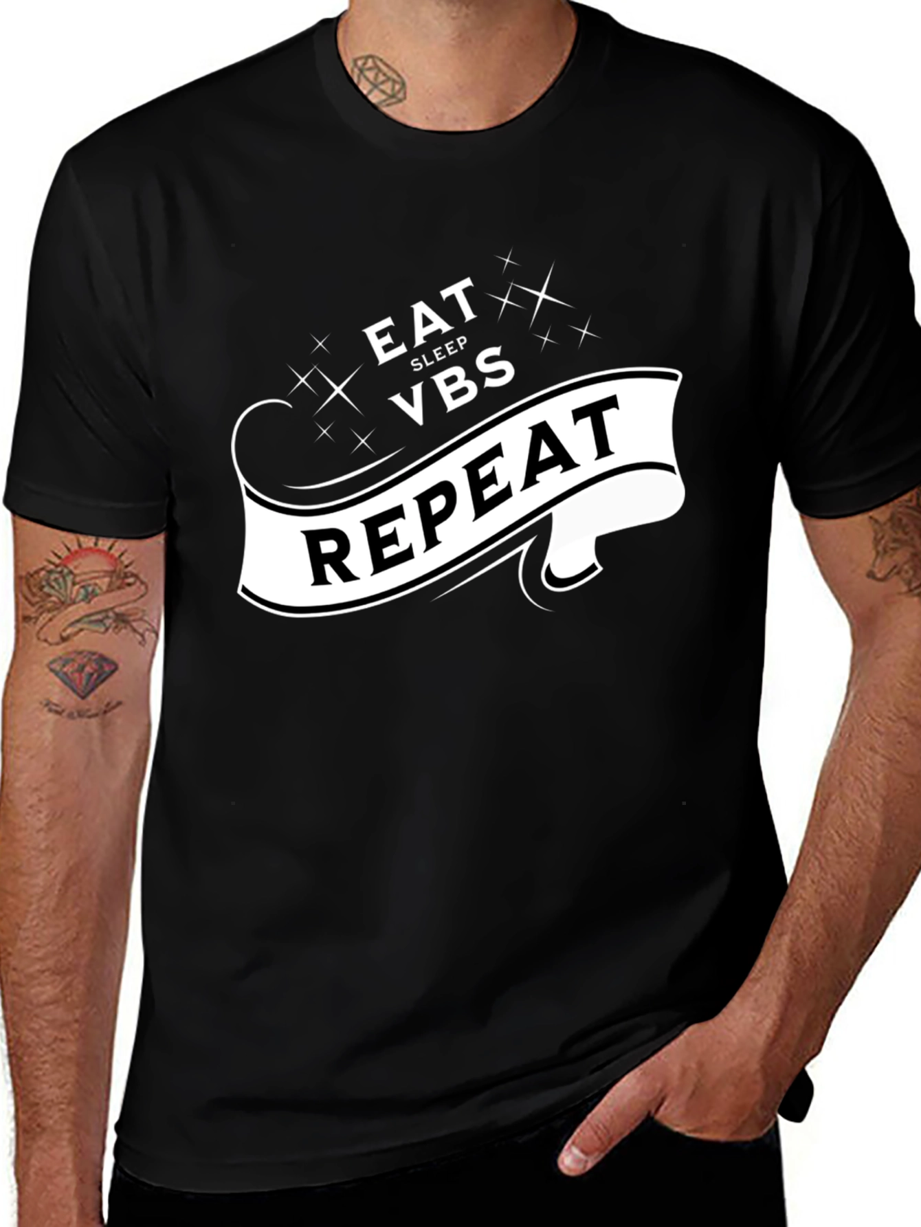 Eat Sleep VBS Repeat Black T-Shirt