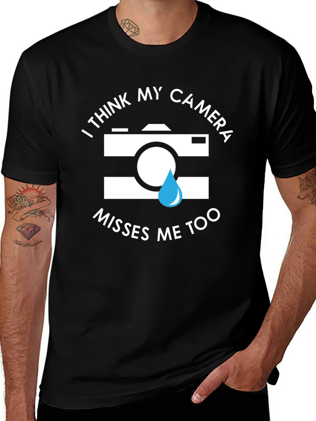 Variant 23 of Camera Misses Me Funny Graphic Tee
