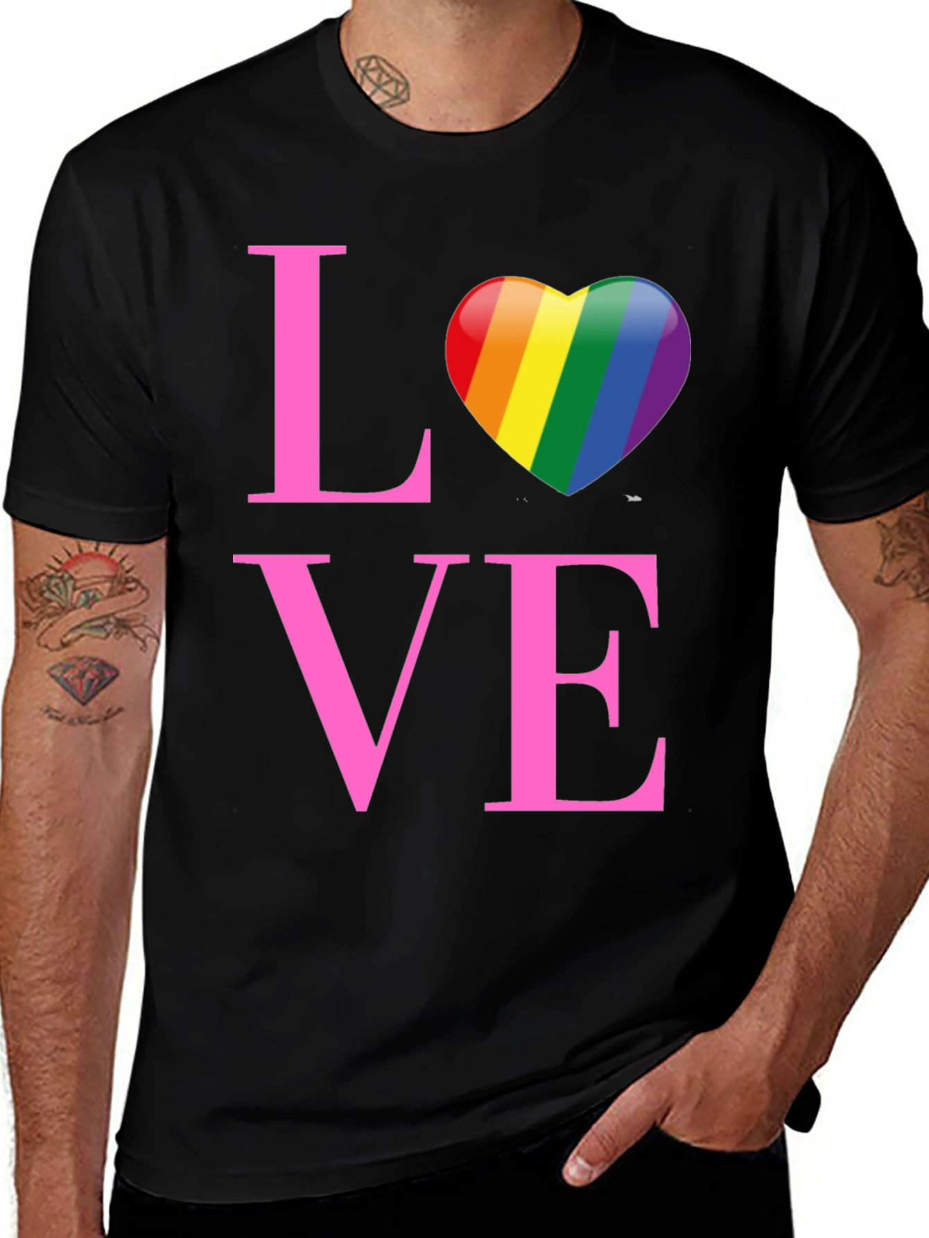 Variant 5 of Love Rainbow Heart Graphic T-Shirt