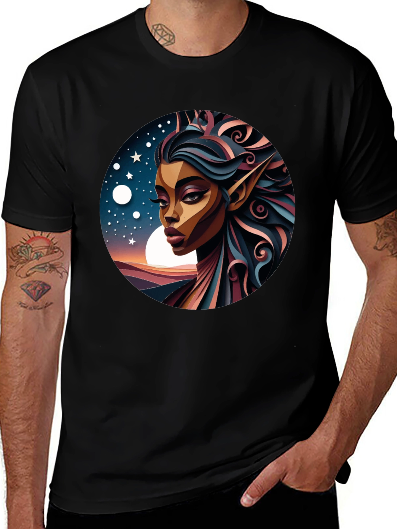 Variant 20 of Elf Maiden Black T-Shirt