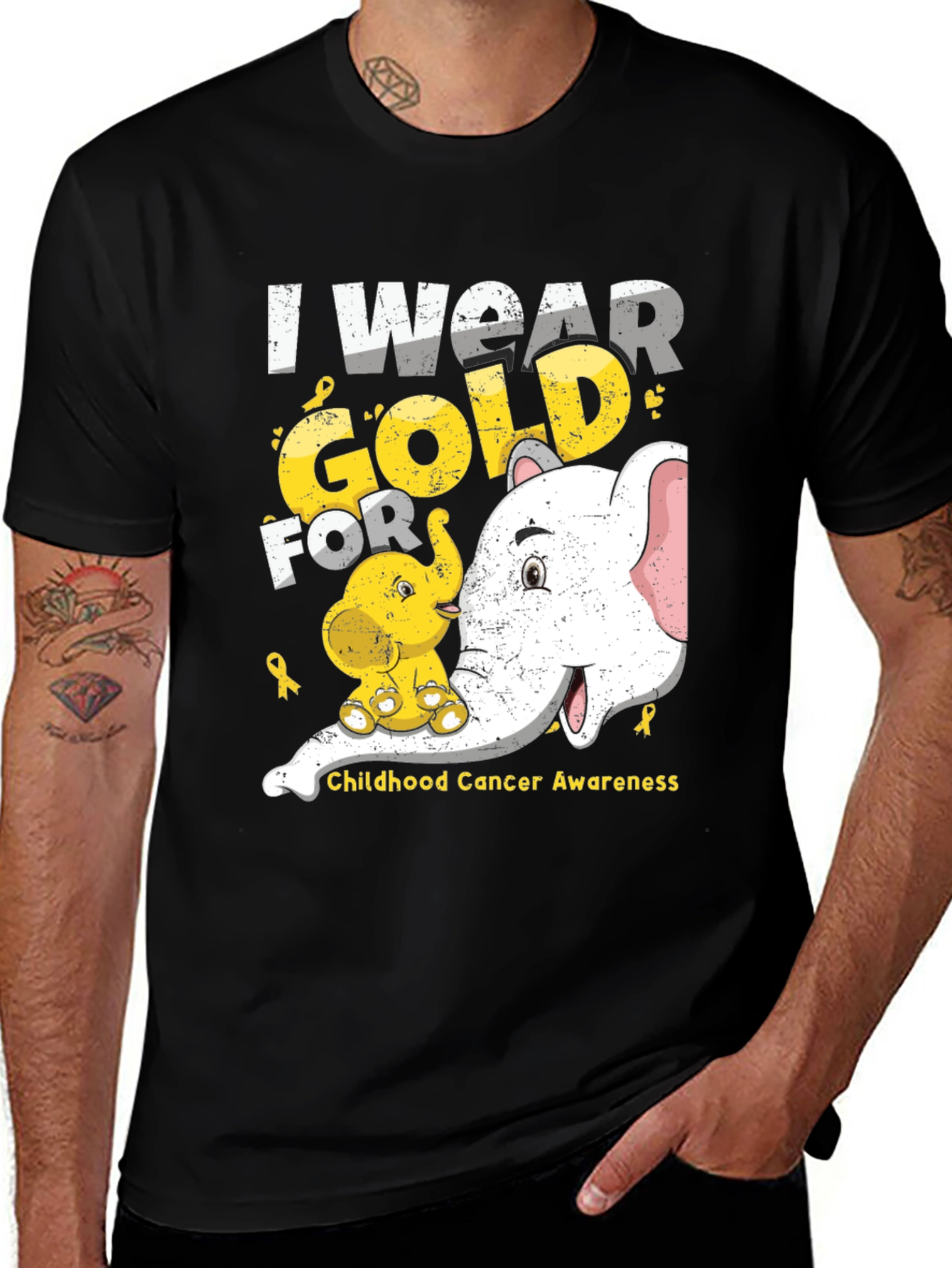 Childhood Cancer Awareness Elephant Graphic Tee