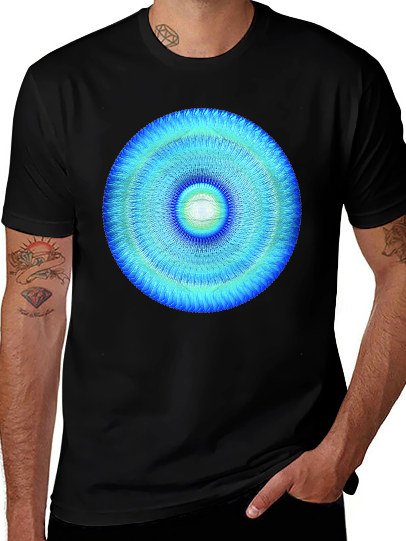Variant 8 of Cosmic Eye Graphic Tee - Black Cotton Comfort