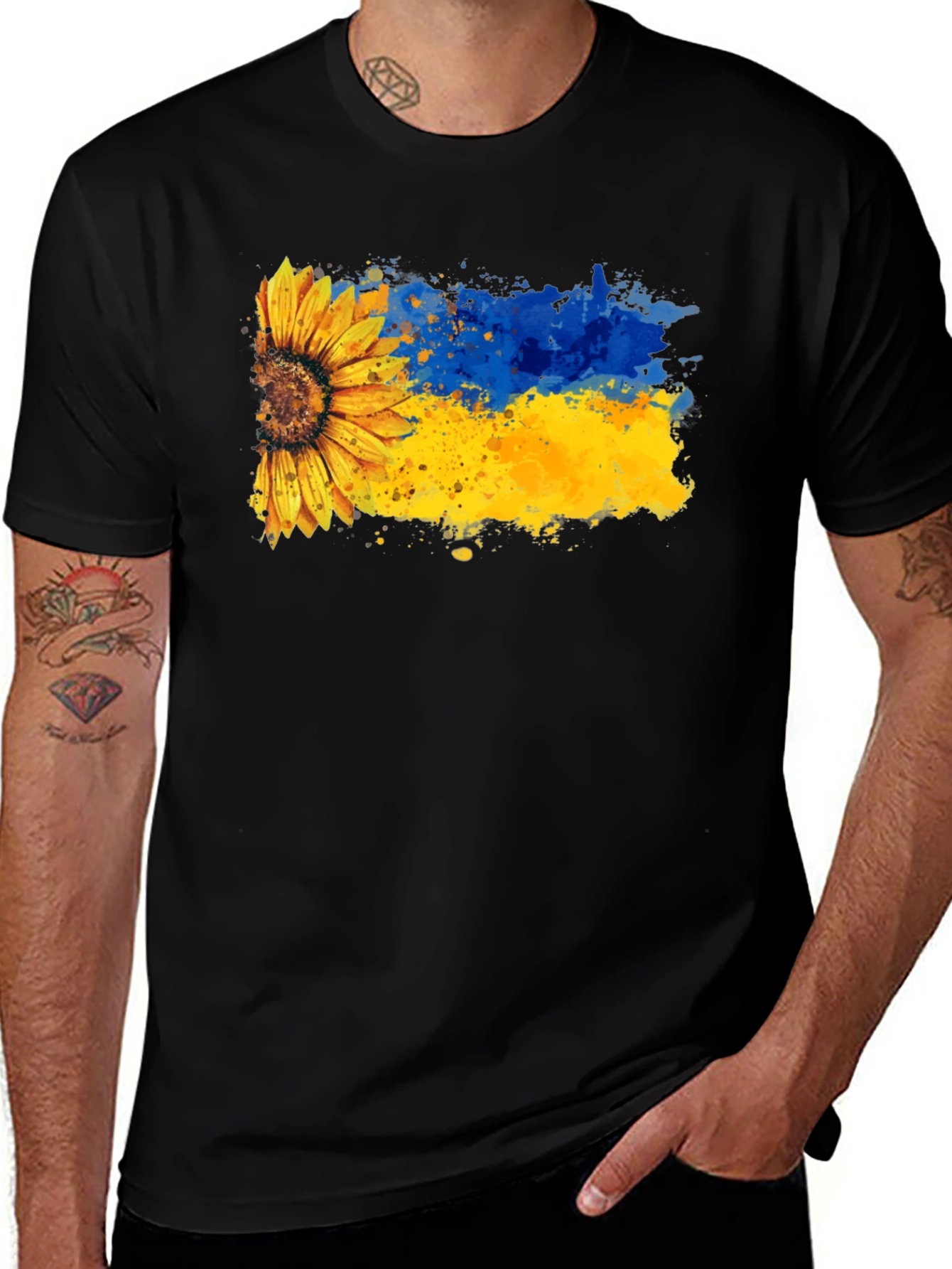 Sunflower Ukraine Flag Graphic Tee