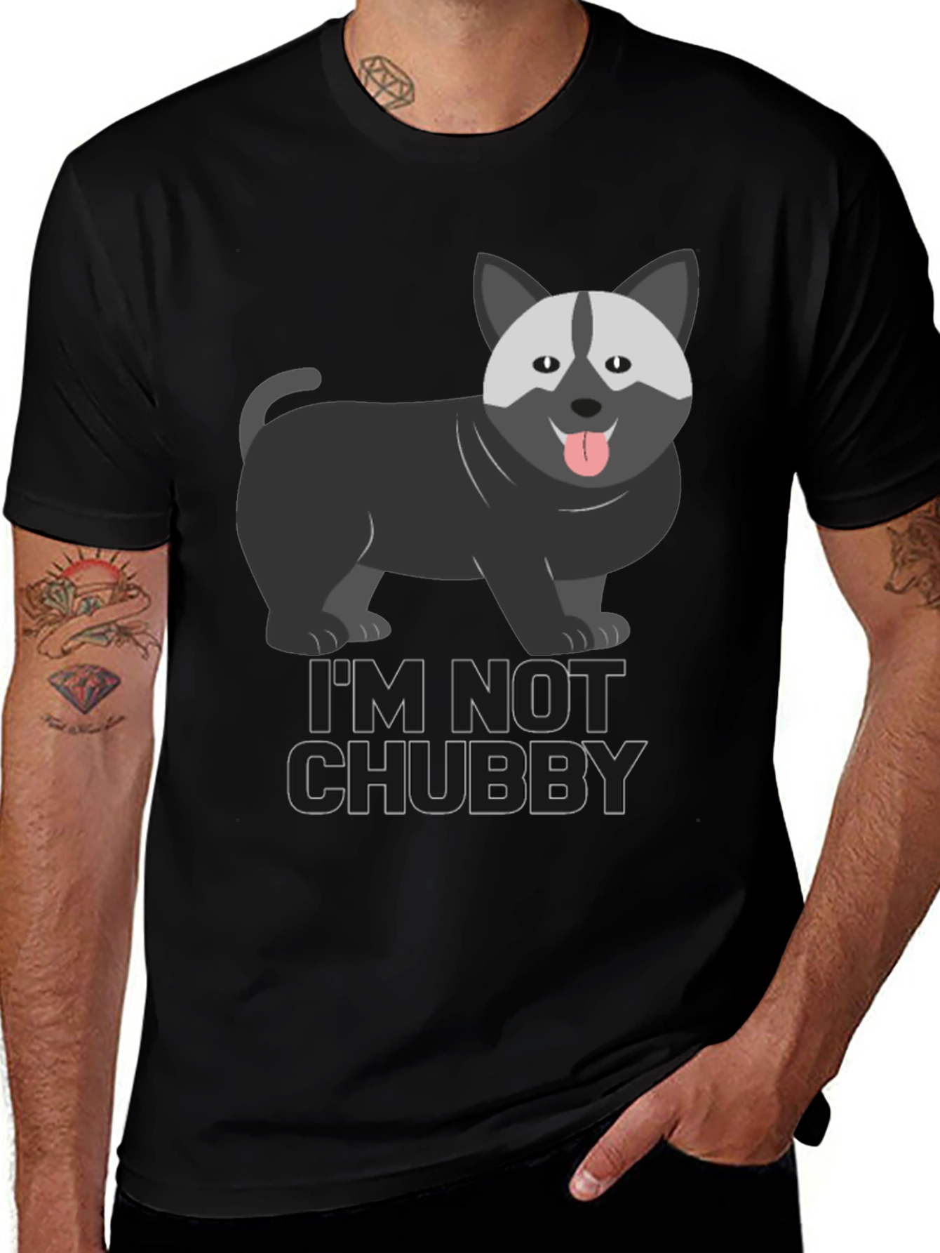 Variant 8 of I'm Not Chubby Dog Graphic T-Shirt