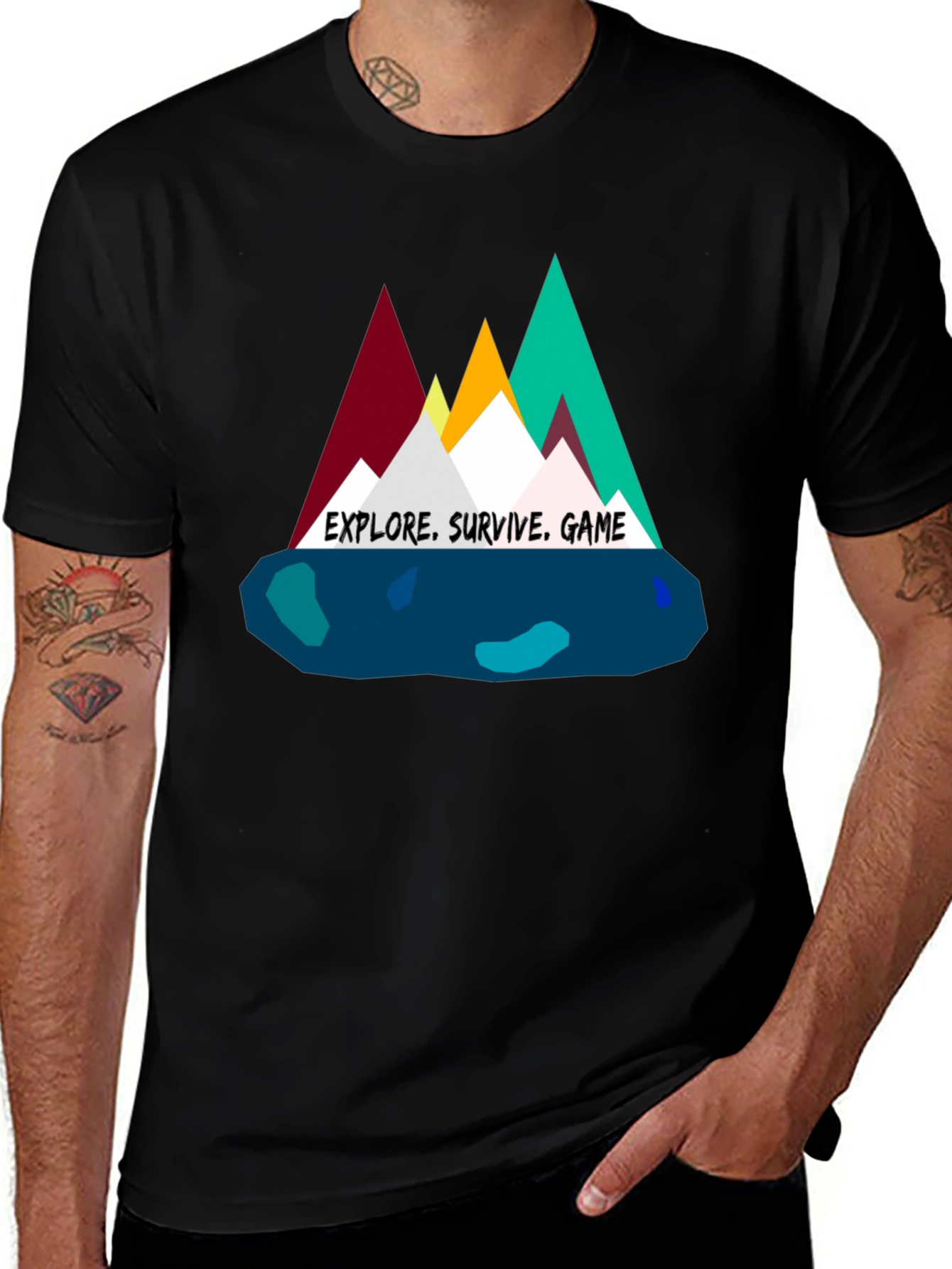 Variant 27 of Explore Survive Game Graphic Tee