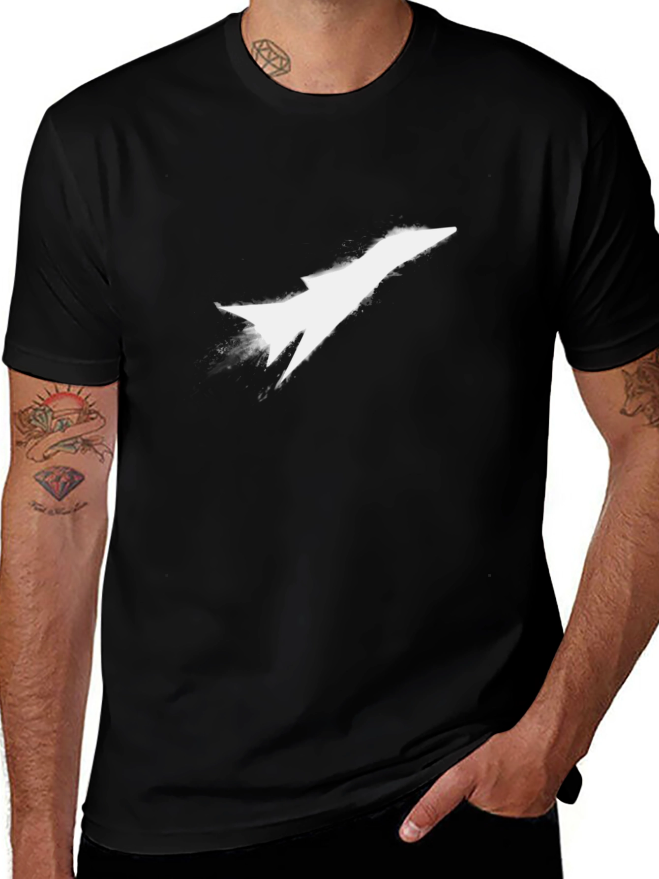 Variant 21 of Jet Stream Tee - Modern Black Graphic T-Shirt