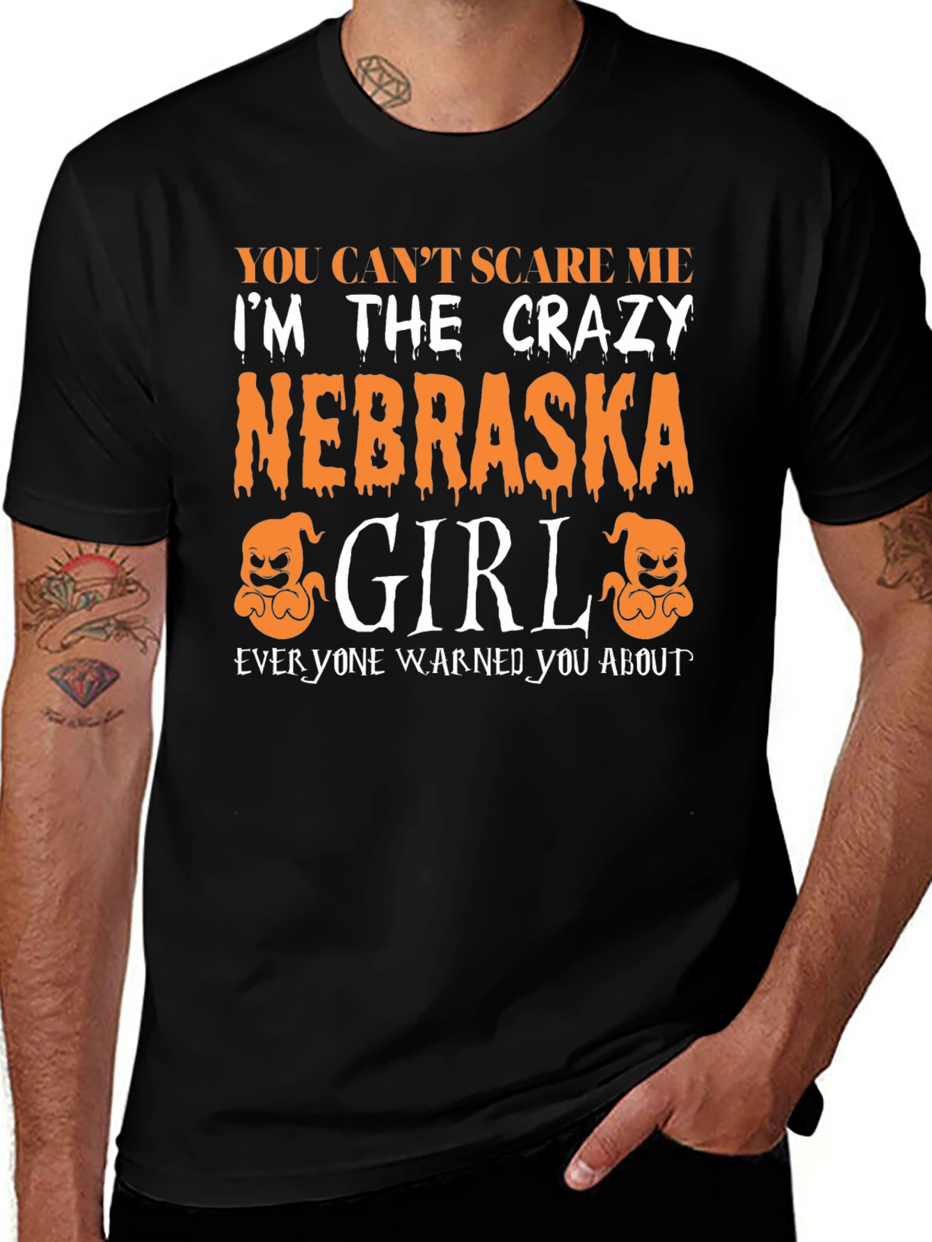 Crazy Nebraska Girl Halloween T-Shirt