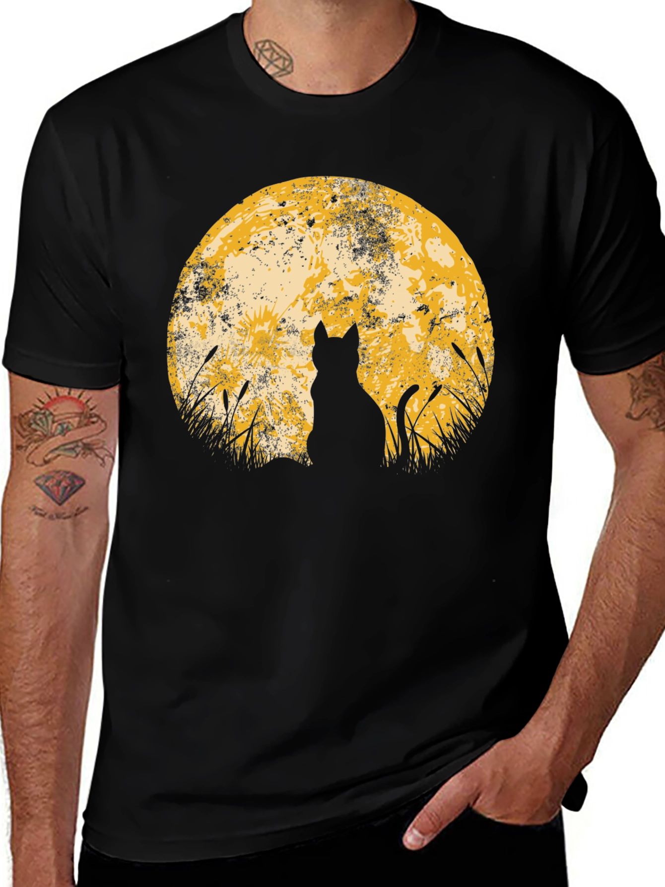 Variant 19 of Wolf Moon Black T-Shirt - Nature Inspired Tee