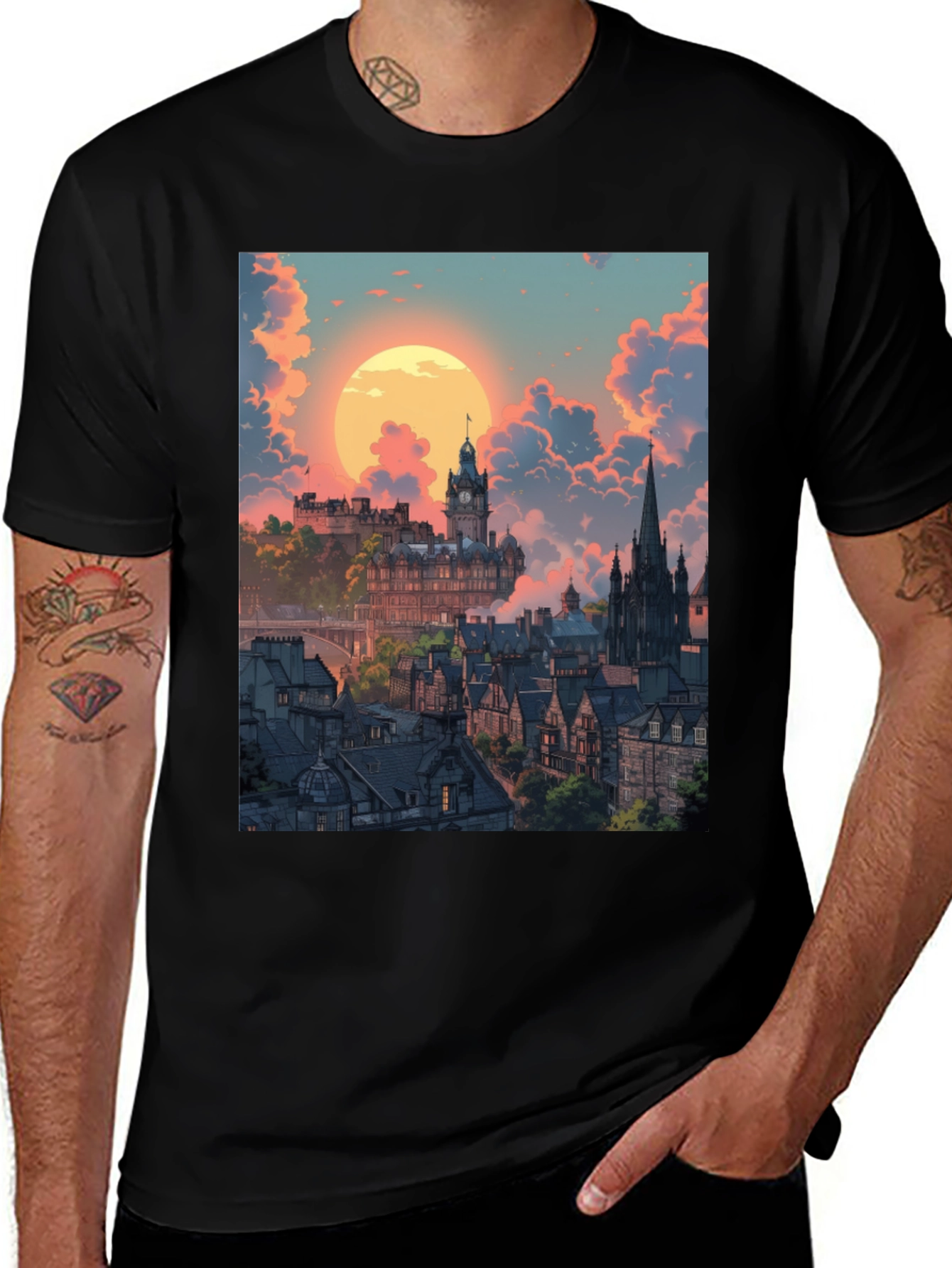 Variant 23 of Edinburgh Cityscape Graphic Tee
