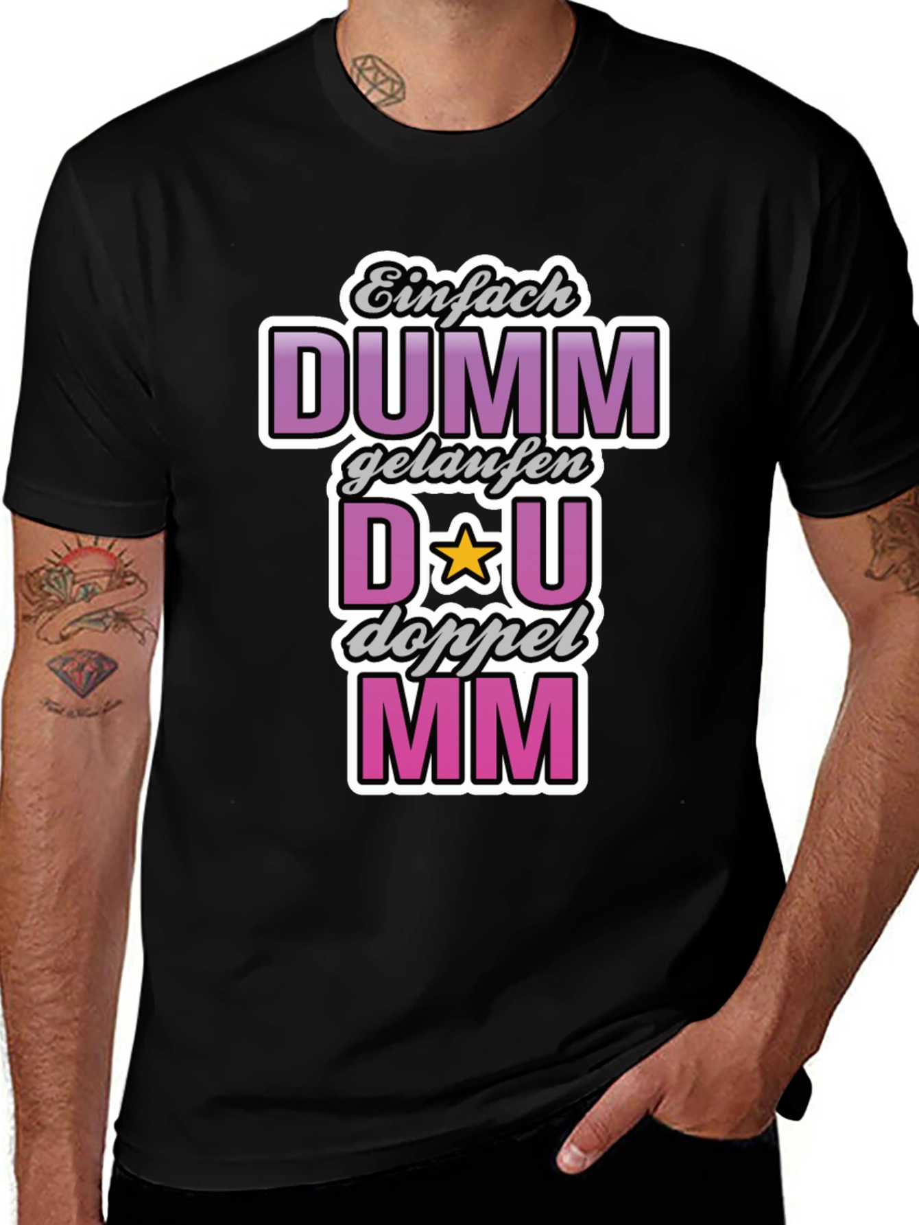 Variant 10 of Funny German T-Shirt: Dumm Doppel MM