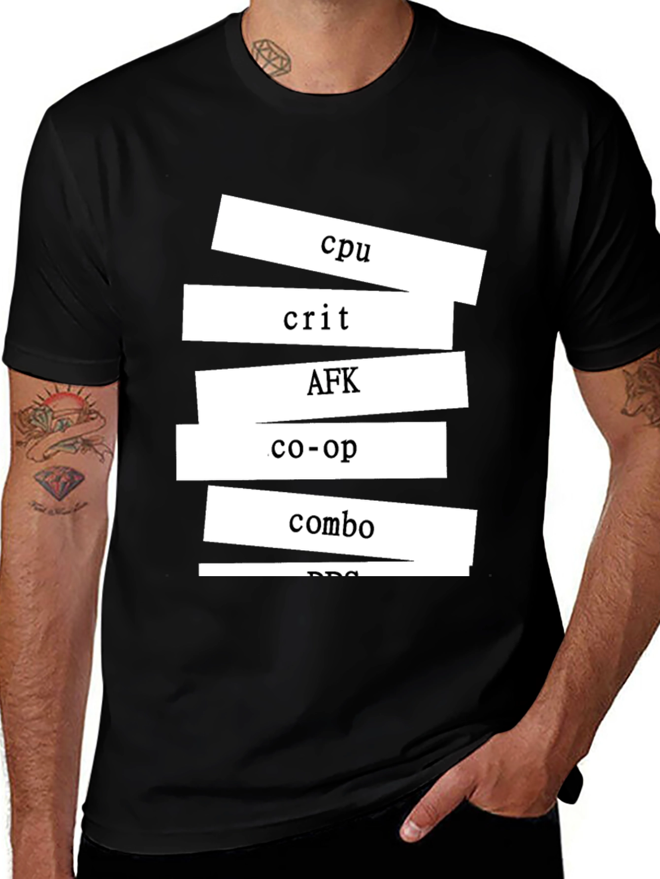 Variant 22 of Gamer T-Shirt - CPU Crit AFK Co-op Combo Design