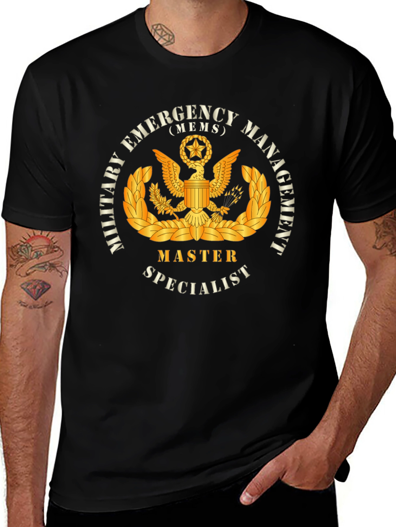 Military Emergency Management Specialist Black T-Shirt