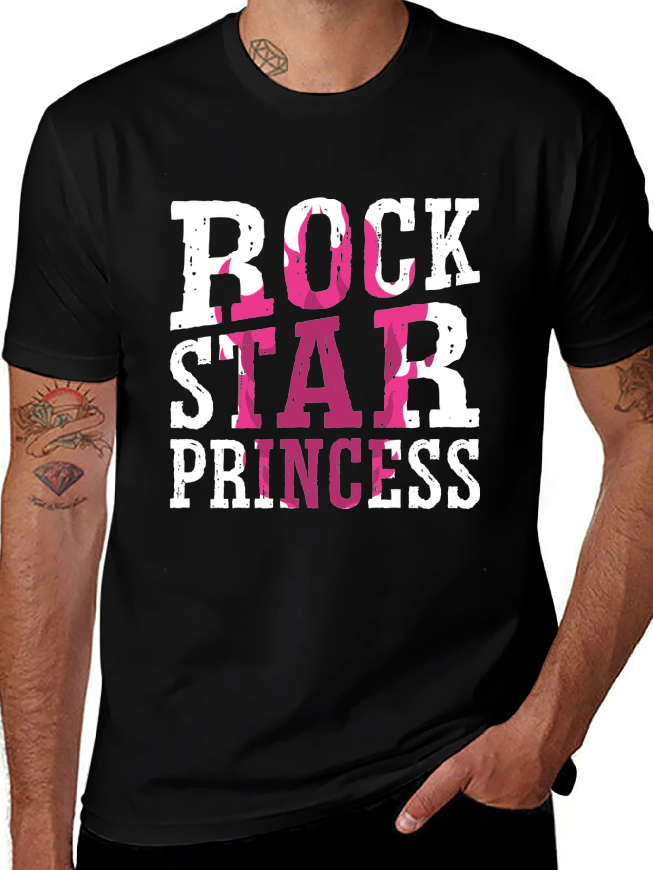 Variant 3 of Rock Star Princess Graphic T-Shirt - Black