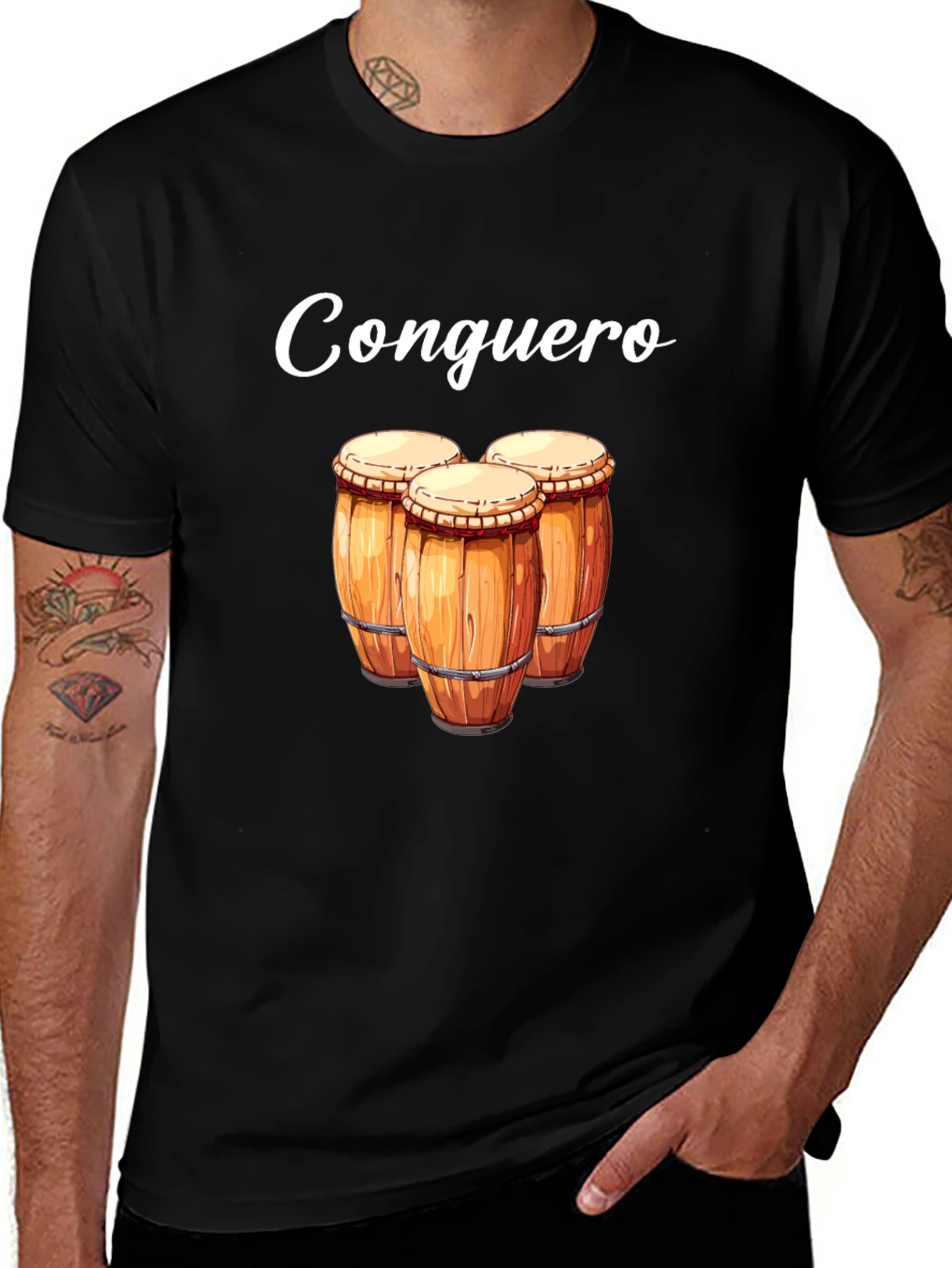 Variant 14 of Conguero Drum T-Shirt - Musical Instrument Tee