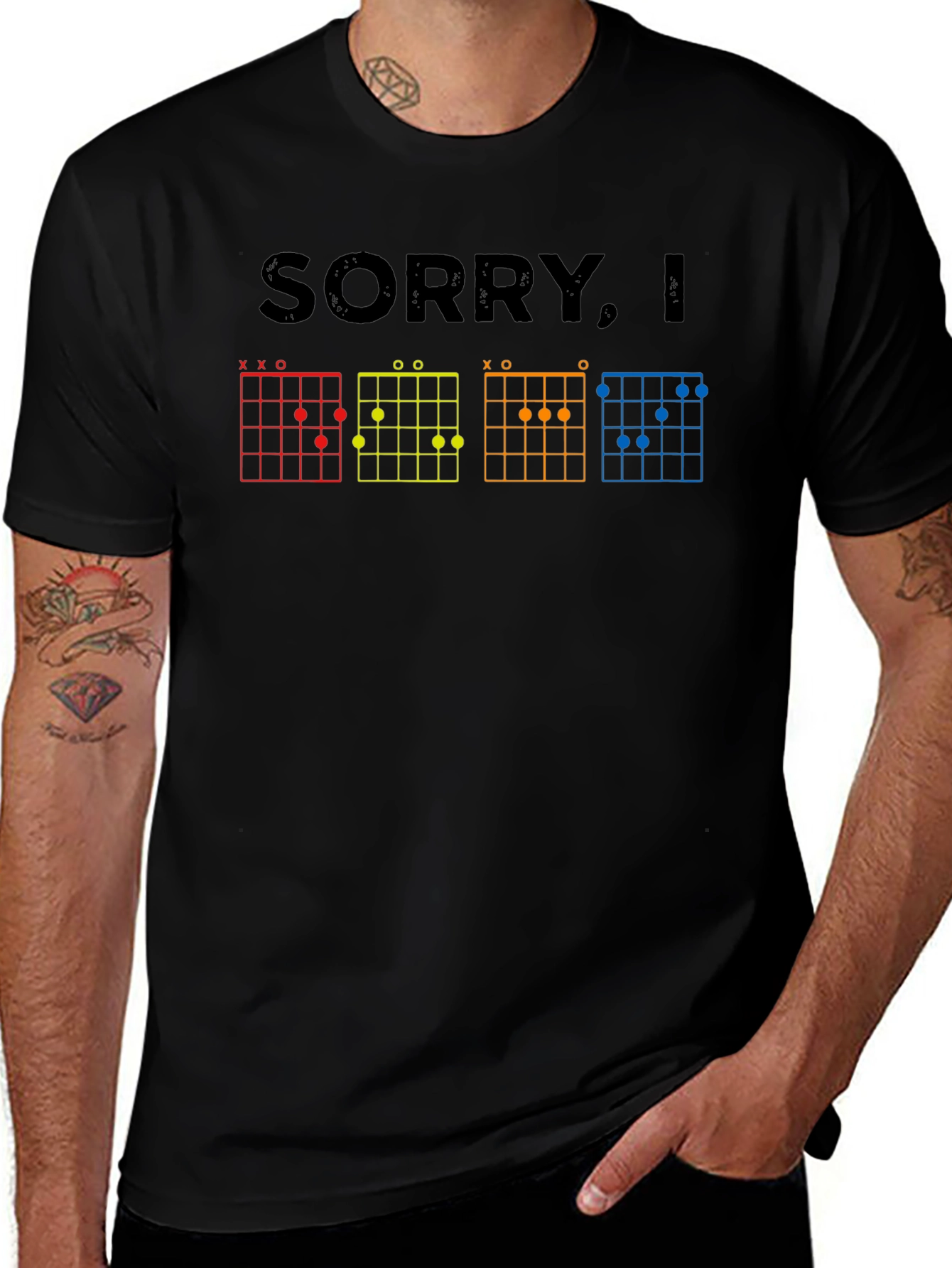 Variant 14 of Sorry I Only Speak Guitar Chord T-Shirt