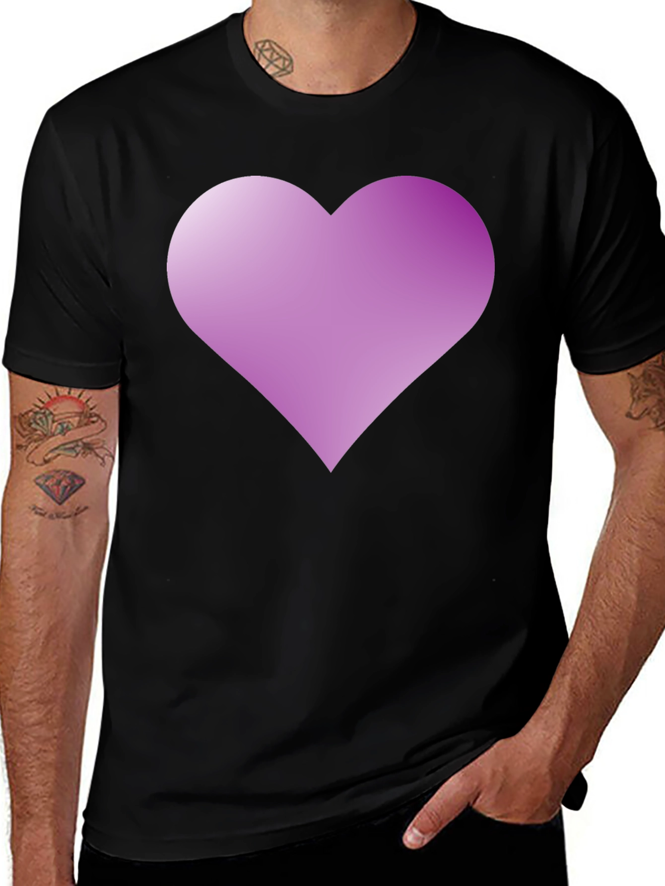 Heart Graphic Black T-Shirt