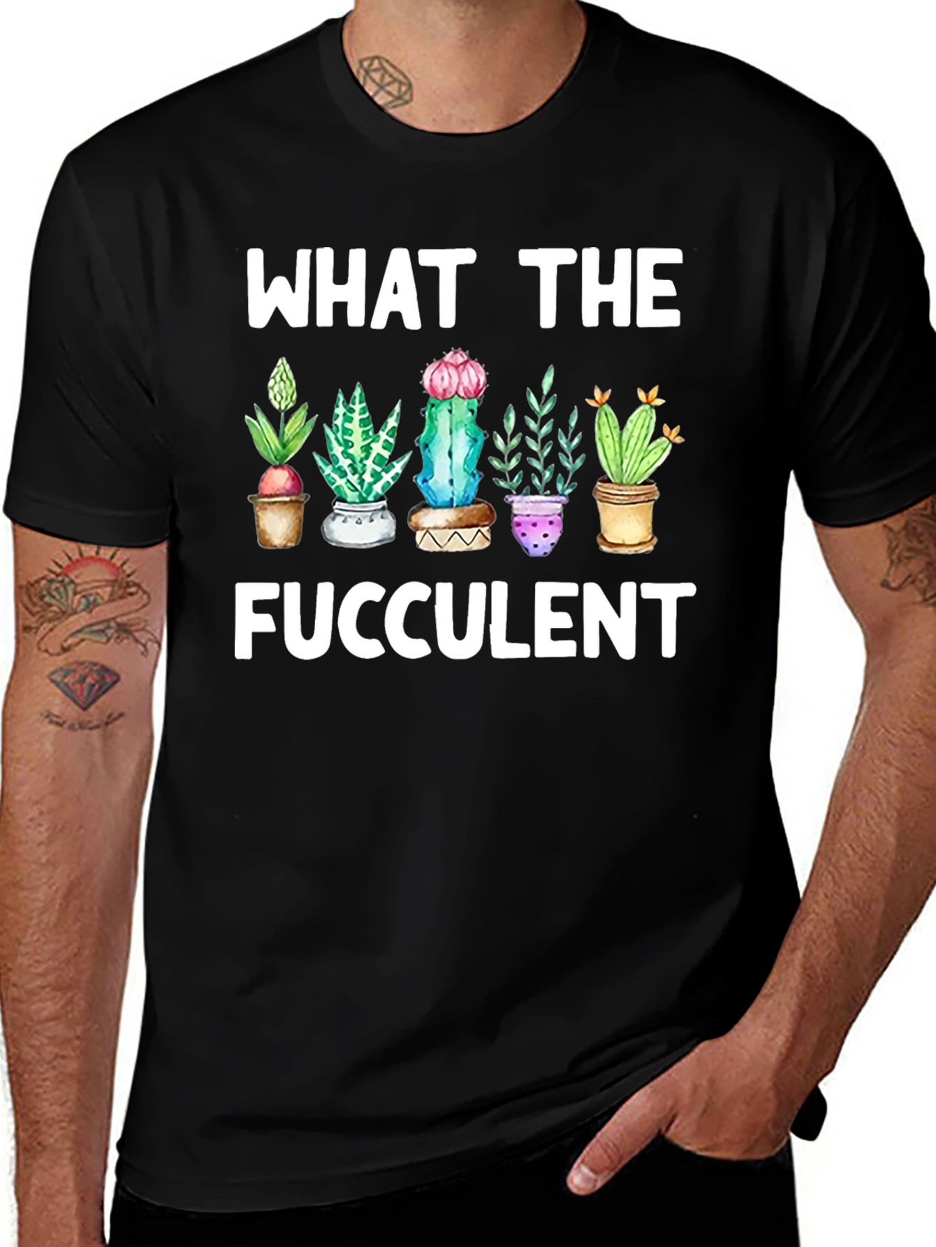 Variant 19 of What the Fucculent T-Shirt, Black