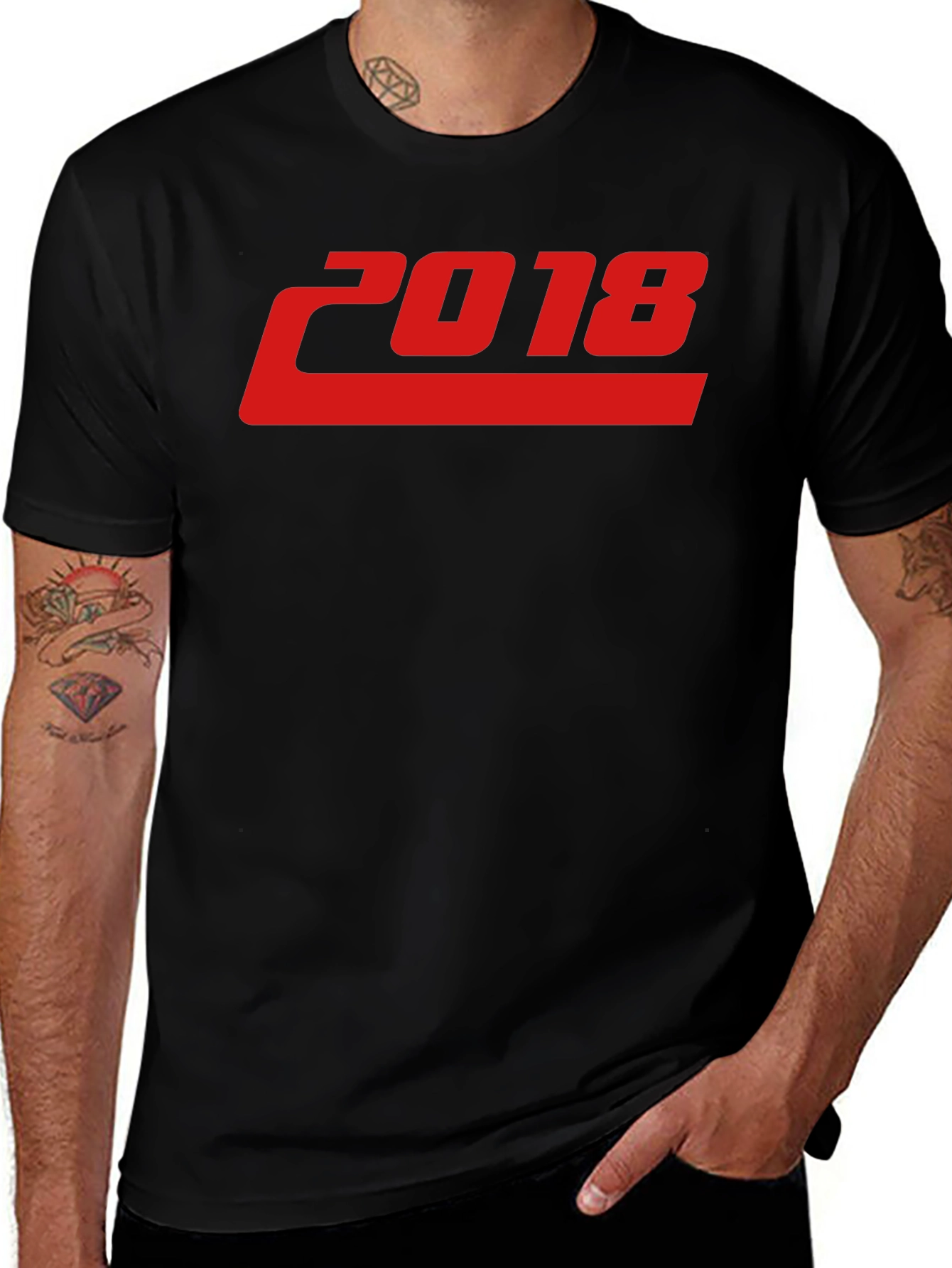 Variant 3 of 2018 Graphic Print Black T-Shirt