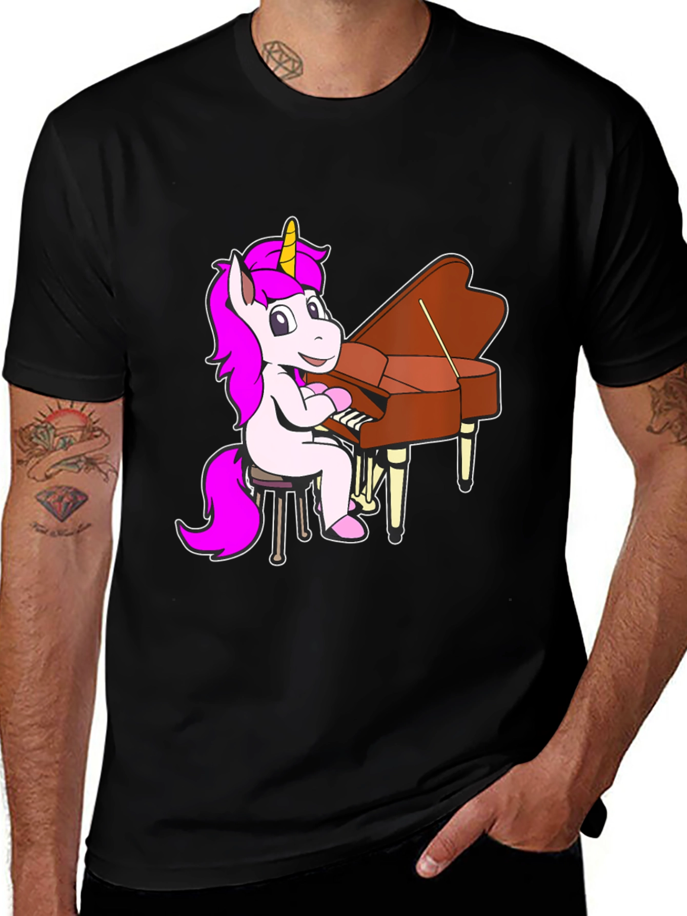 Variant 27 of Unicorn Pianist T-Shirt