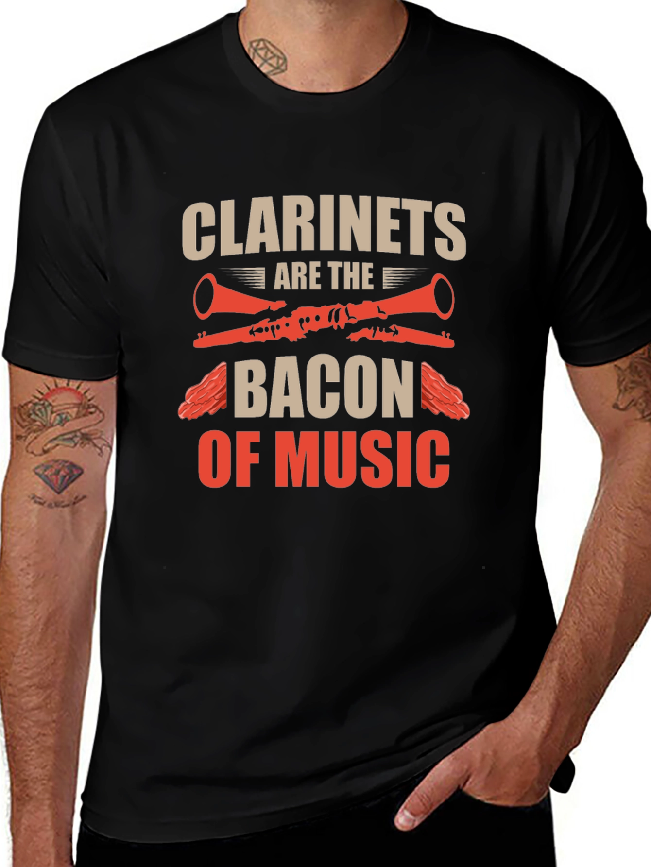 Variant 24 of Clarinets Are The Bacon of Music Graphic T-Shirt