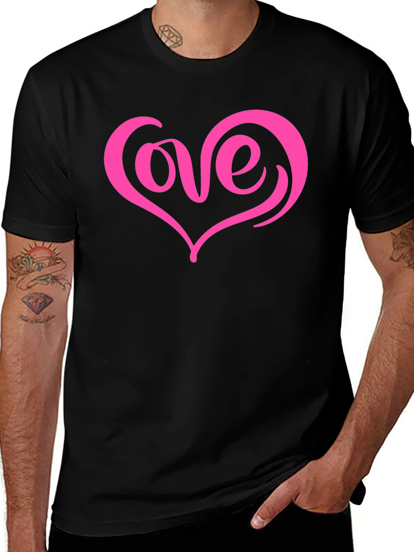 Variant 17 of Love Heart Graphic Tee - Valentine's Day Shirt