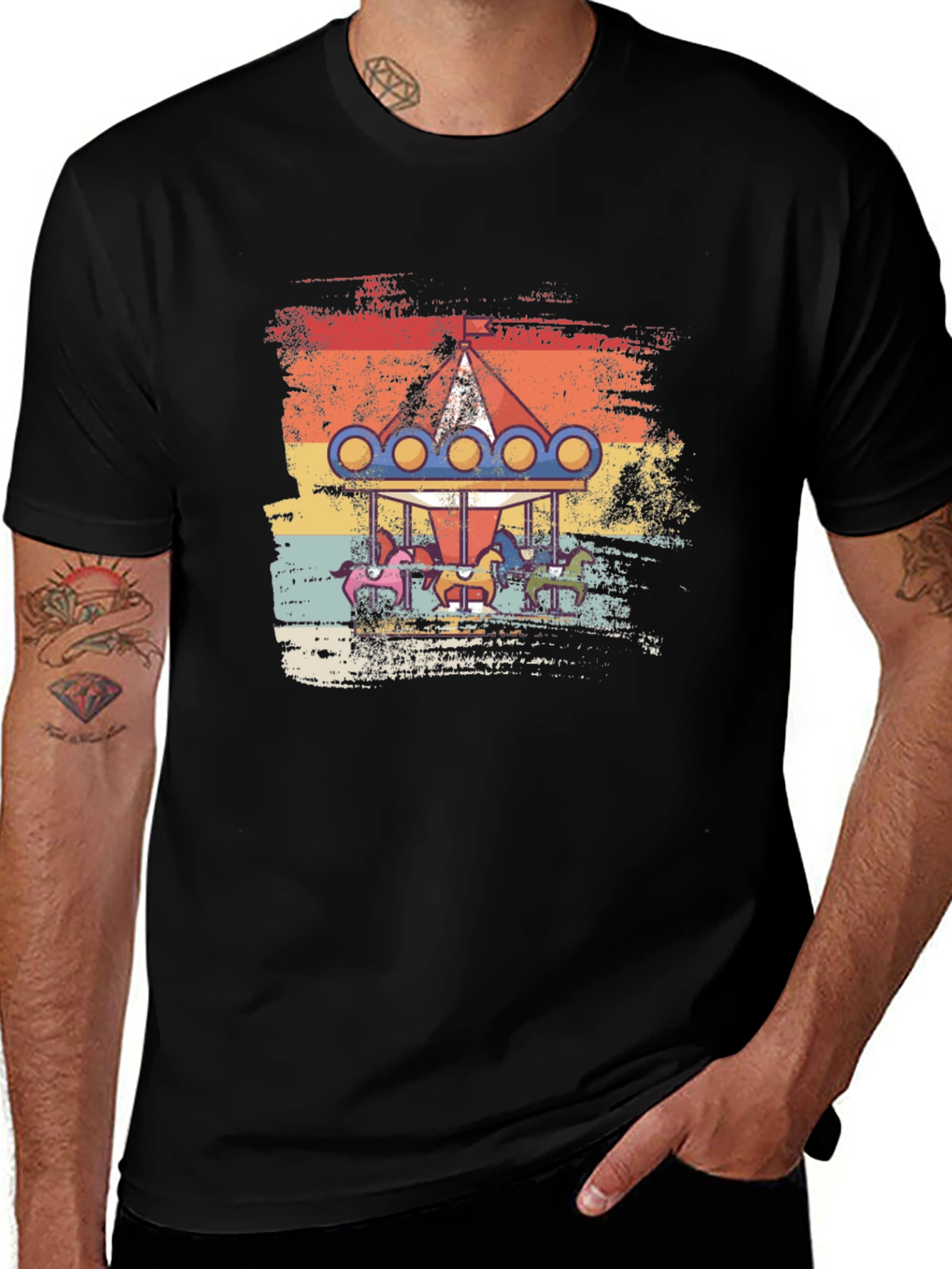 Vintage Carousel T-Shirt - Retro Fun Fair Ride Tee