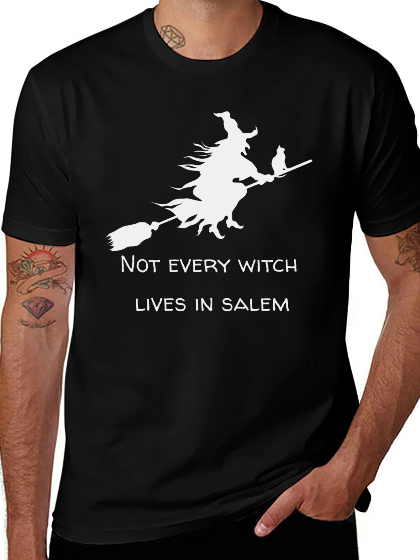 Variant 21 of Witch & Cat Graphic Tee - Halloween T-Shirt