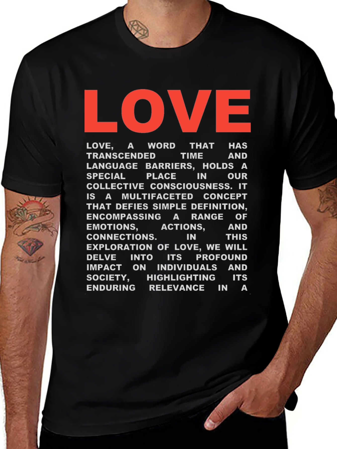 Variant 16 of LOVE Text Graphic Tee - Black