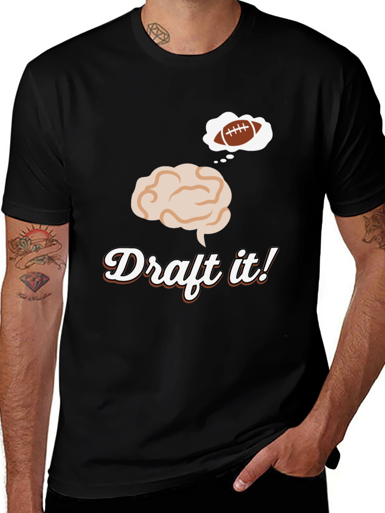 Variant 21 of Draft It! Football Brain T-Shirt