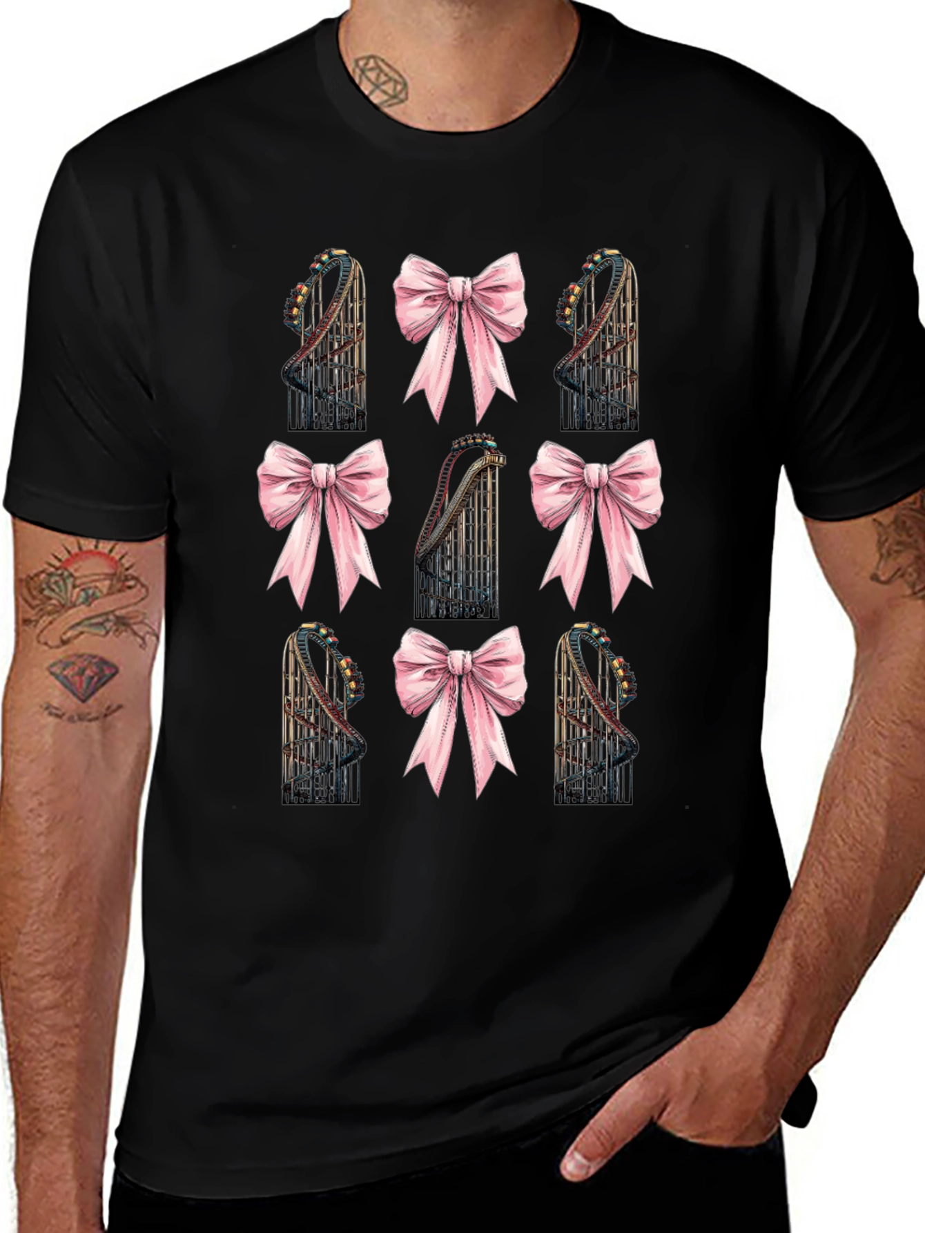 Variant 9 of Novelty Roller Coaster & Bows Tee