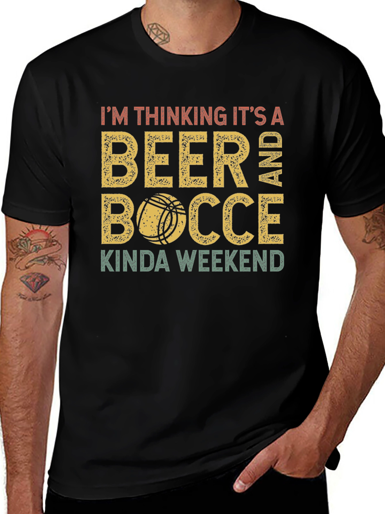 Variant 30 of Beer & Bocce Weekend Graphic T-Shirt