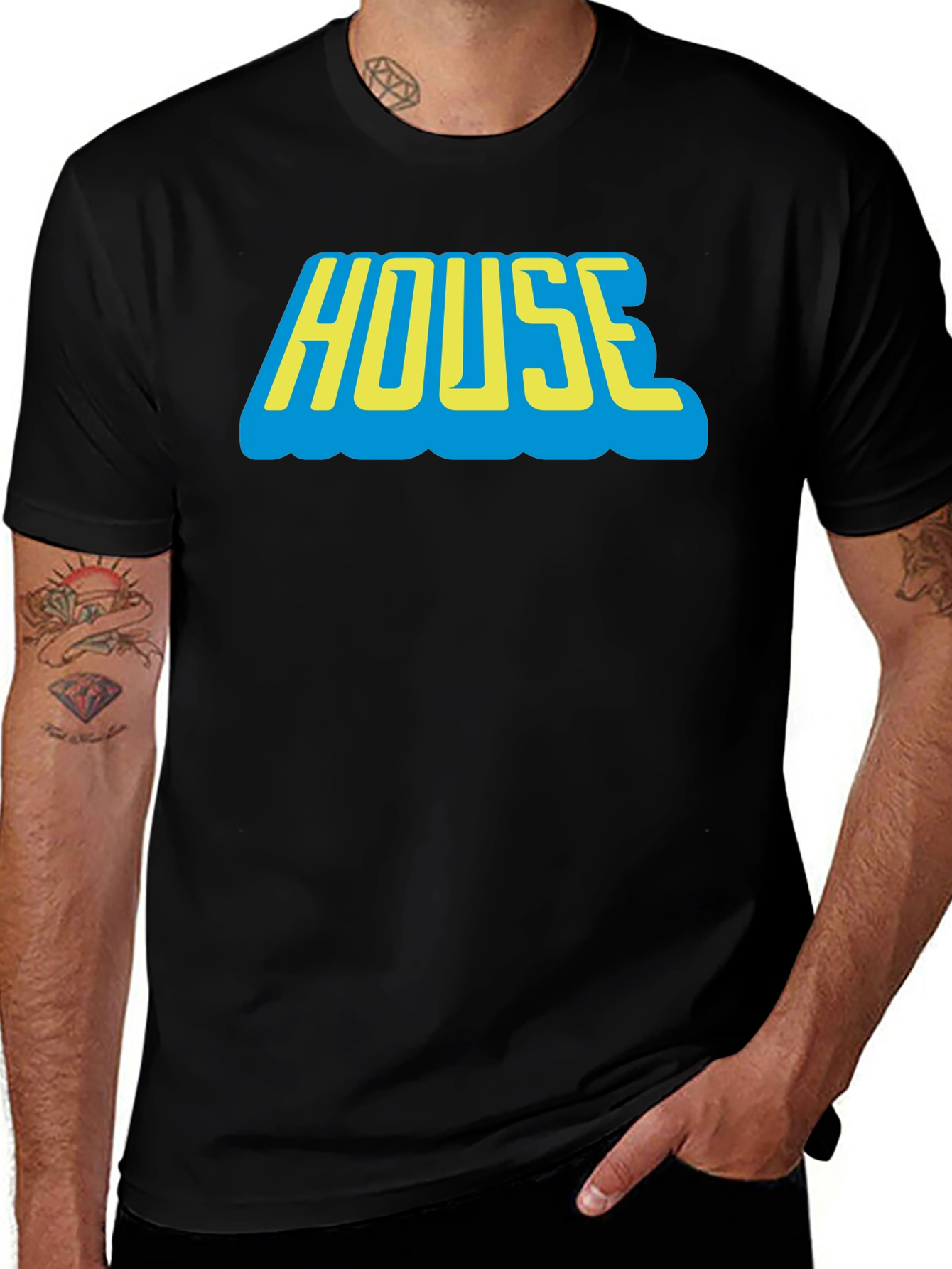 Variant 22 of HOUSE Graphic Tee - Retro Style Men's Black T-Shirt