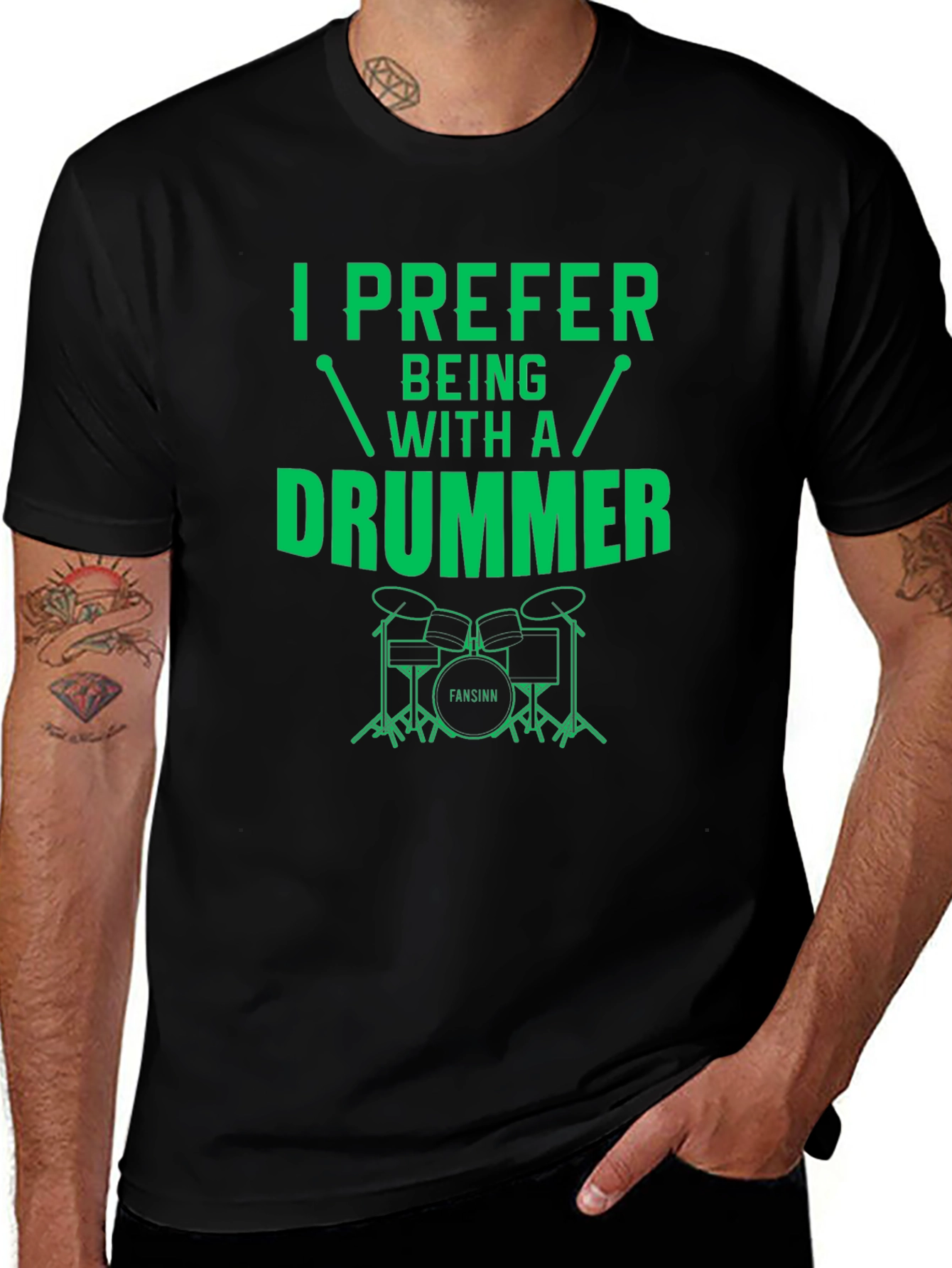 Variant 24 of I Prefer Being With a Drummer T-Shirt
