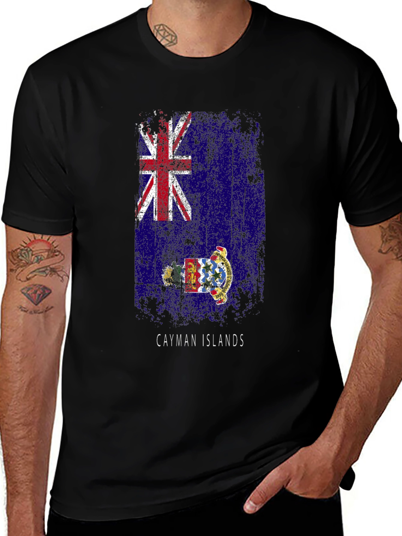 Cayman Islands Flag Graphic Men's T-Shirt