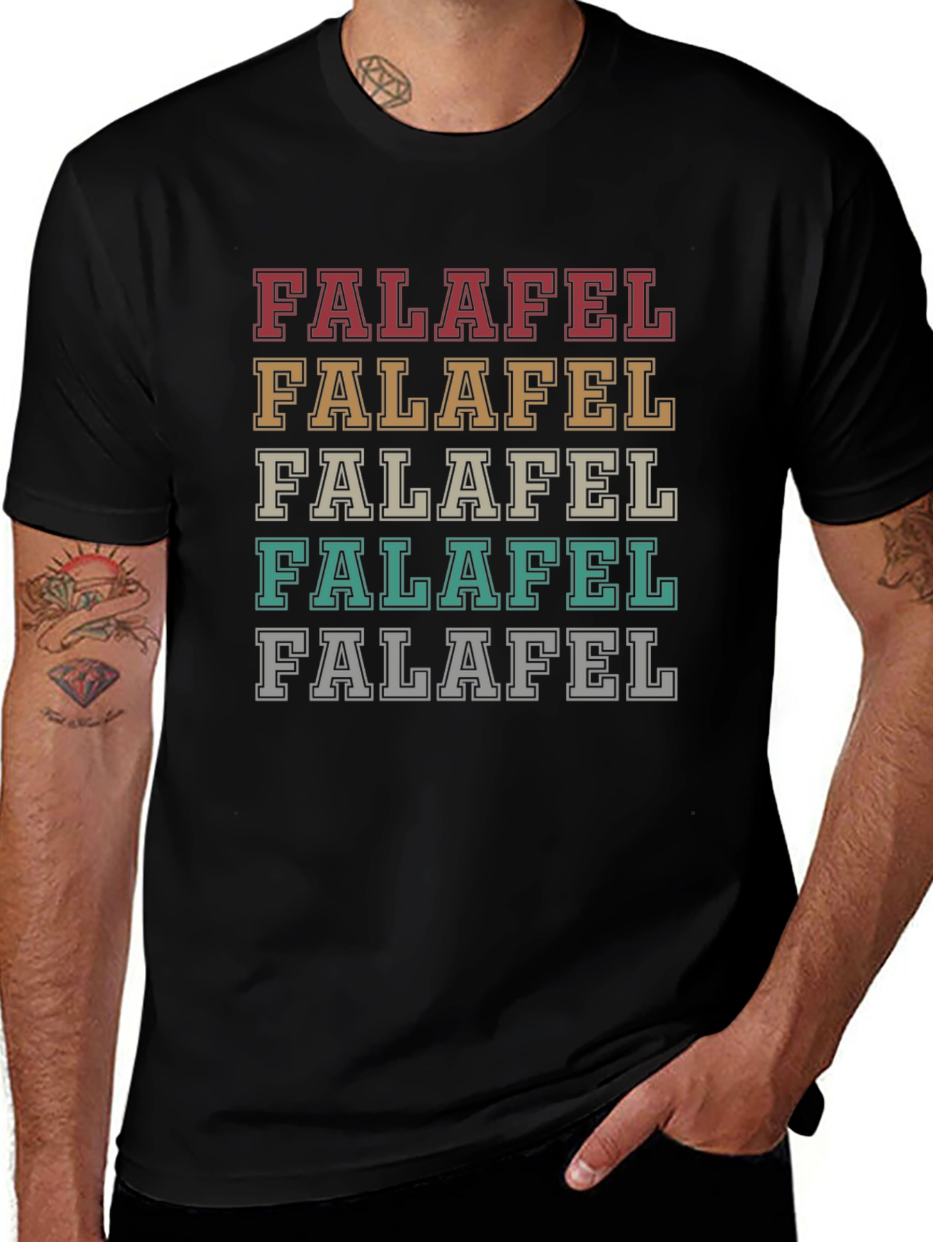 Variant 20 of Falafel Stacked Graphic Tee - Stylish & Unique T-Shirt