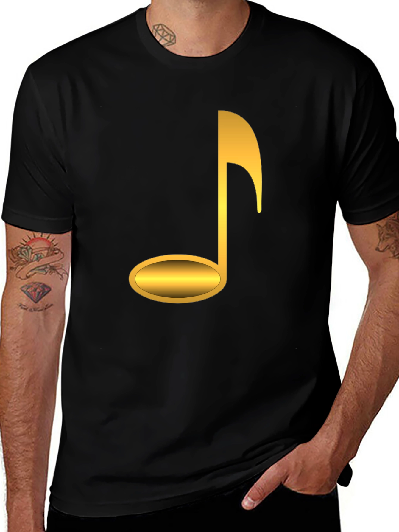 Variant 22 of Gold Music Note Black T-Shirt