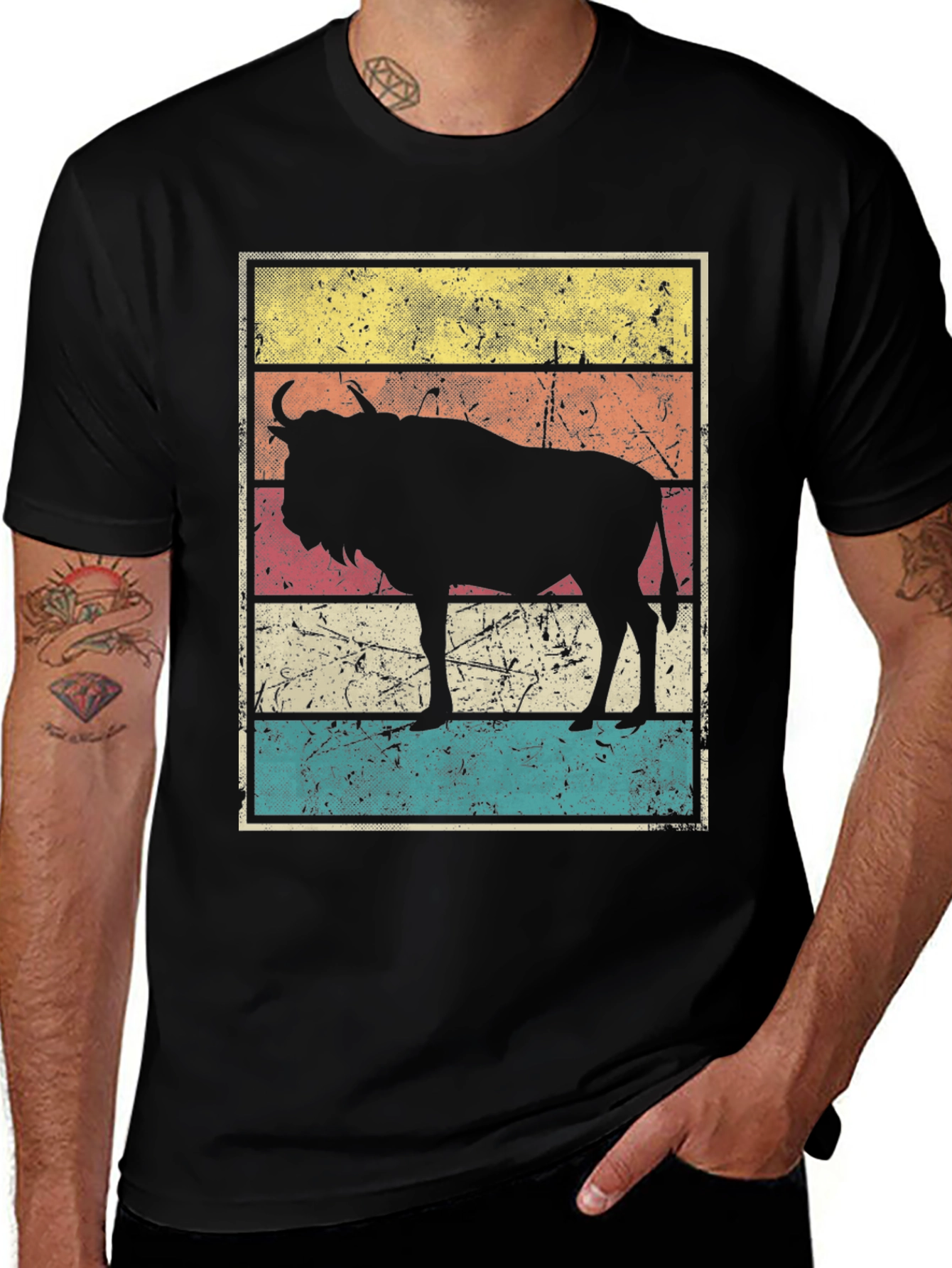 Retro Wildebeest Graphic T-Shirt