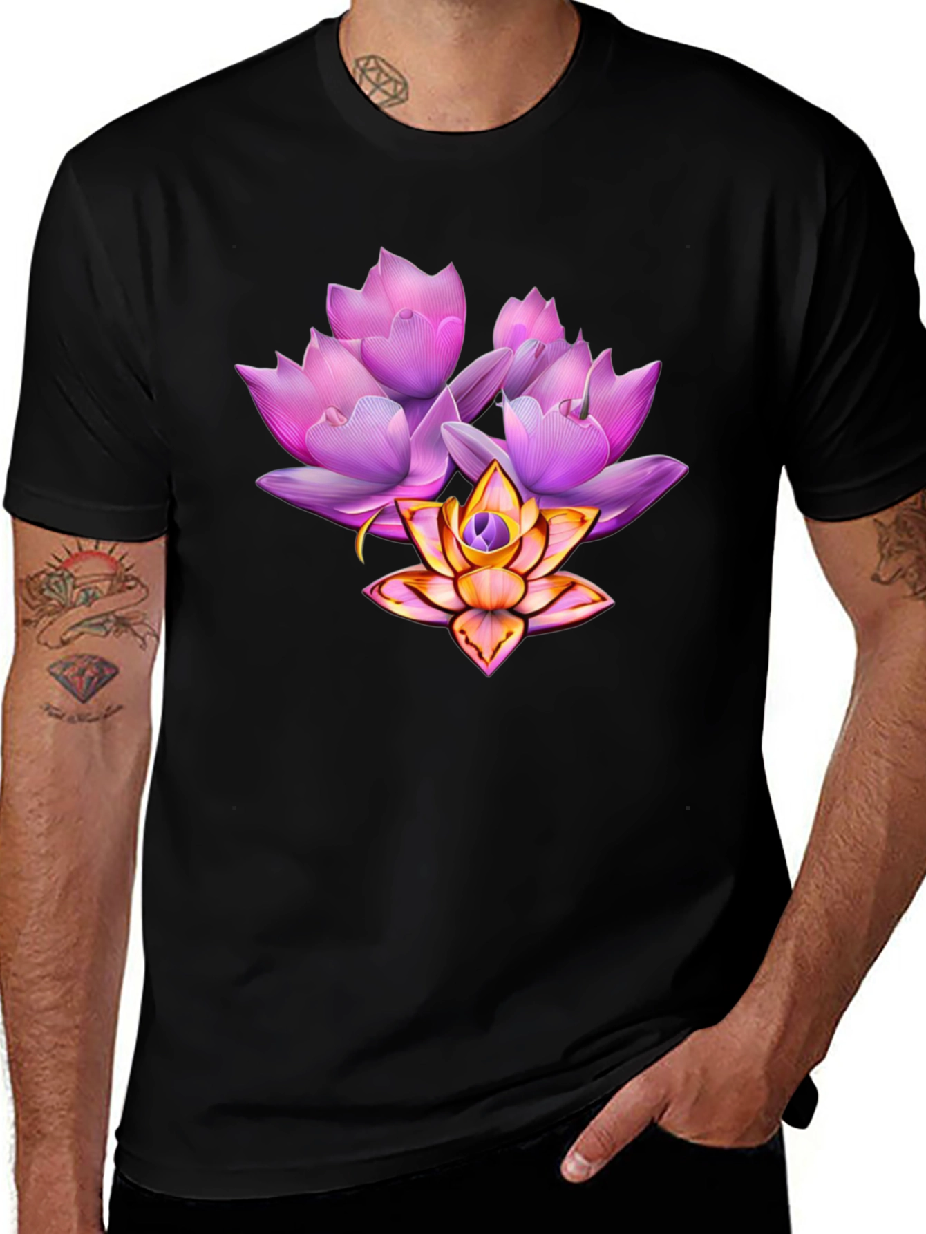 Variant 9 of Floral Lotus Graphic T-Shirt - Stylish & Unique