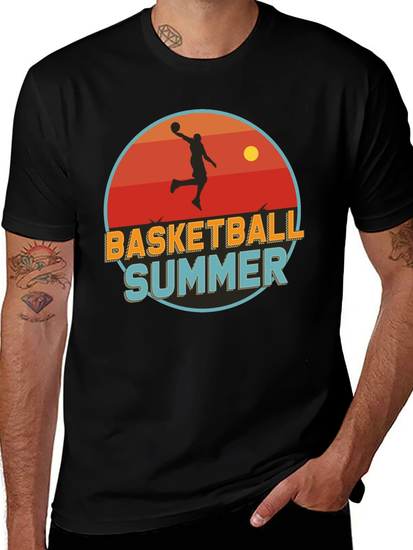 Variant 8 of Basketball Summer Graphic Tee - Retro Style