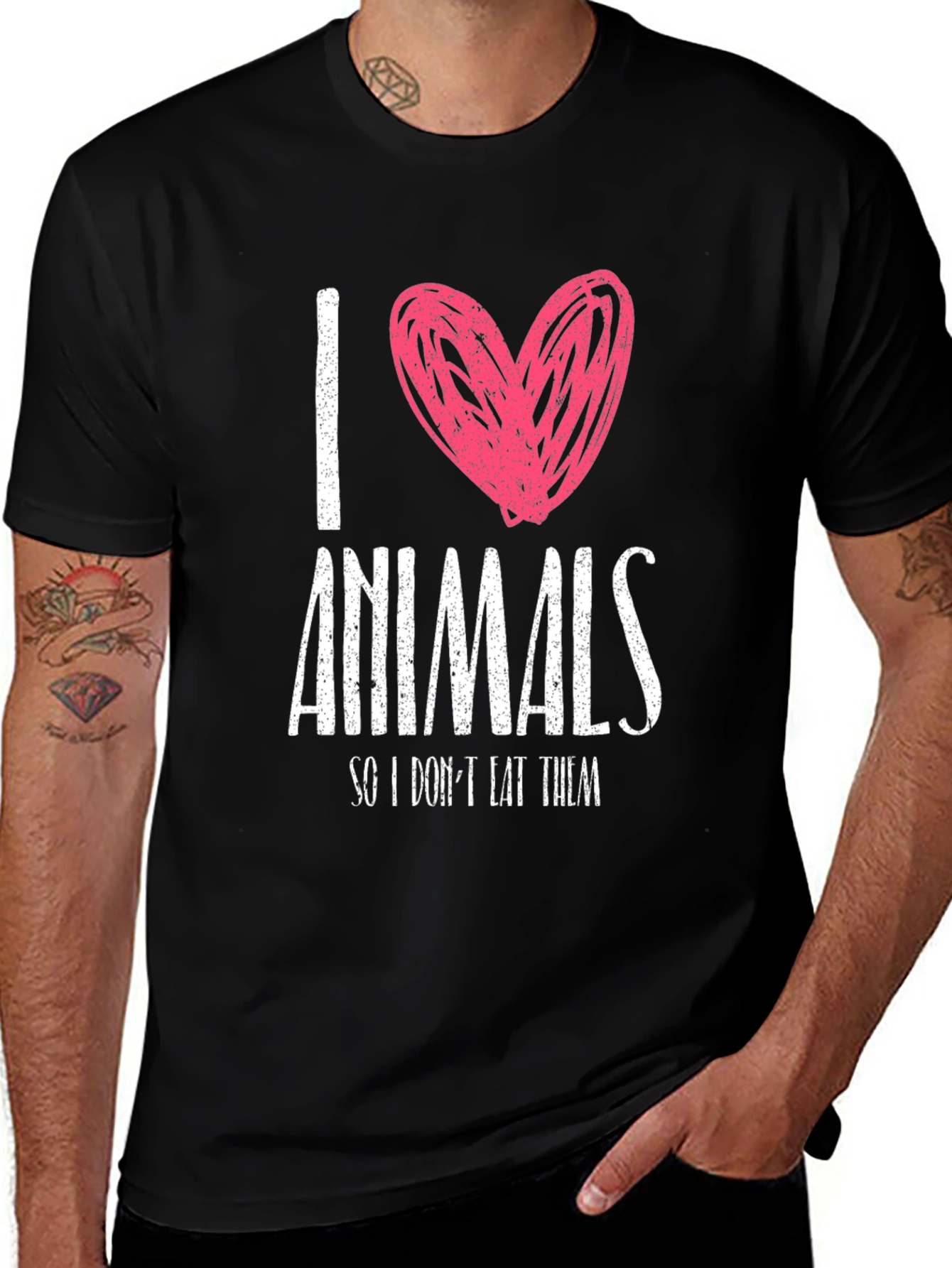 Variant 18 of I Love Animals T-Shirt - Vegan Tee