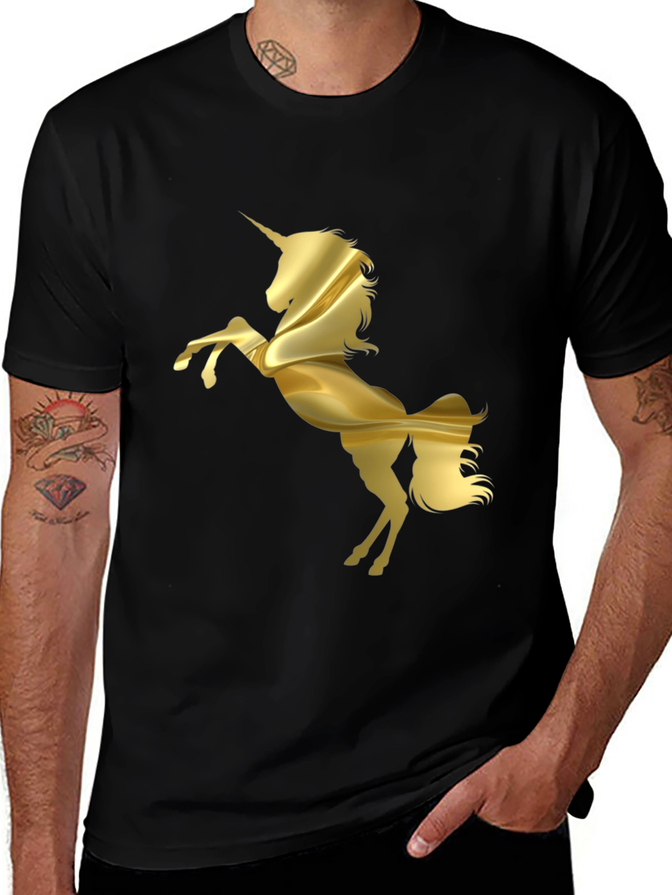 Variant 18 of Golden Unicorn Black T-Shirt