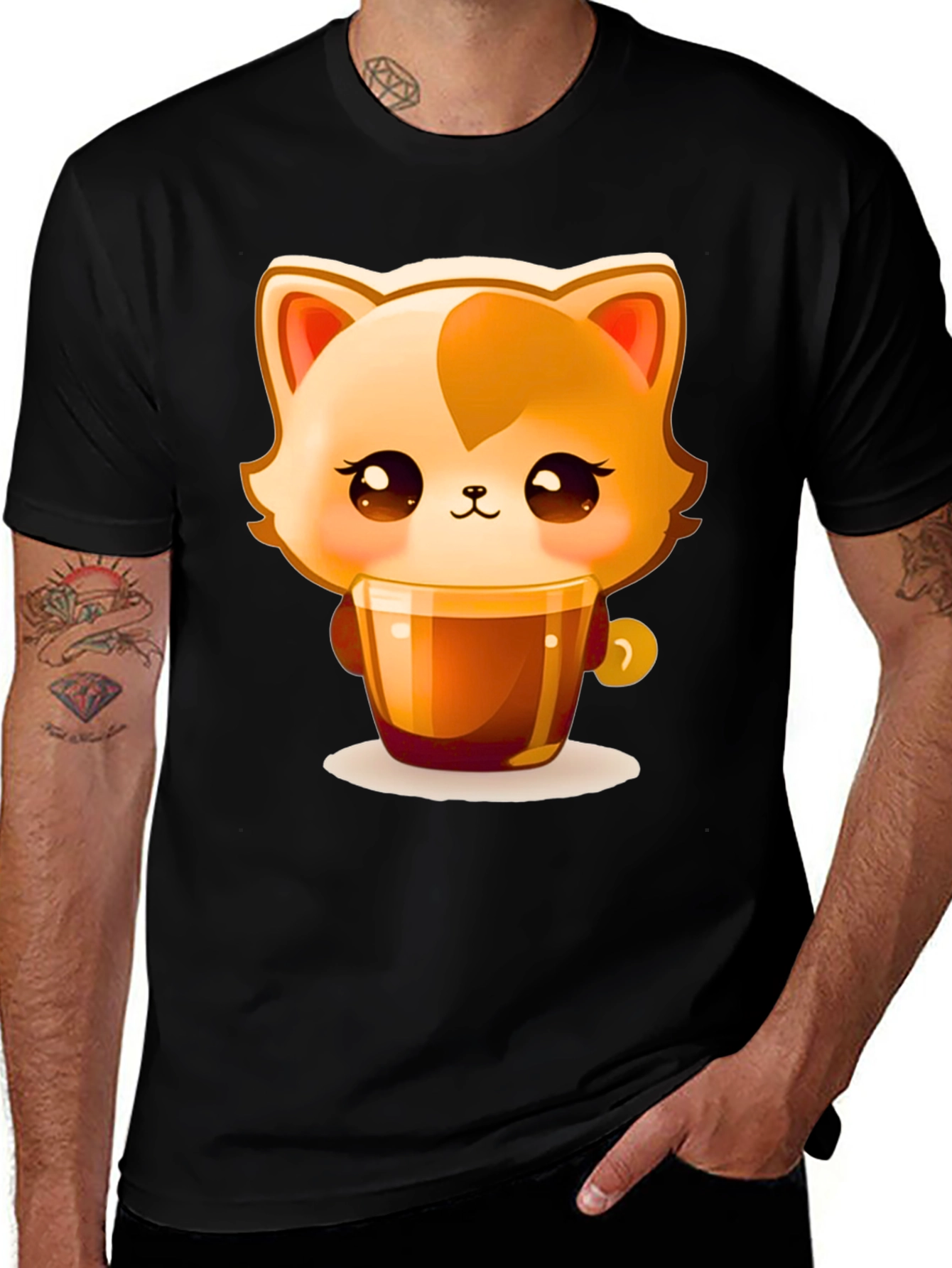 Variant 12 of Cute Kawaii Cat T-Shirt - Unisex Graphic Tee