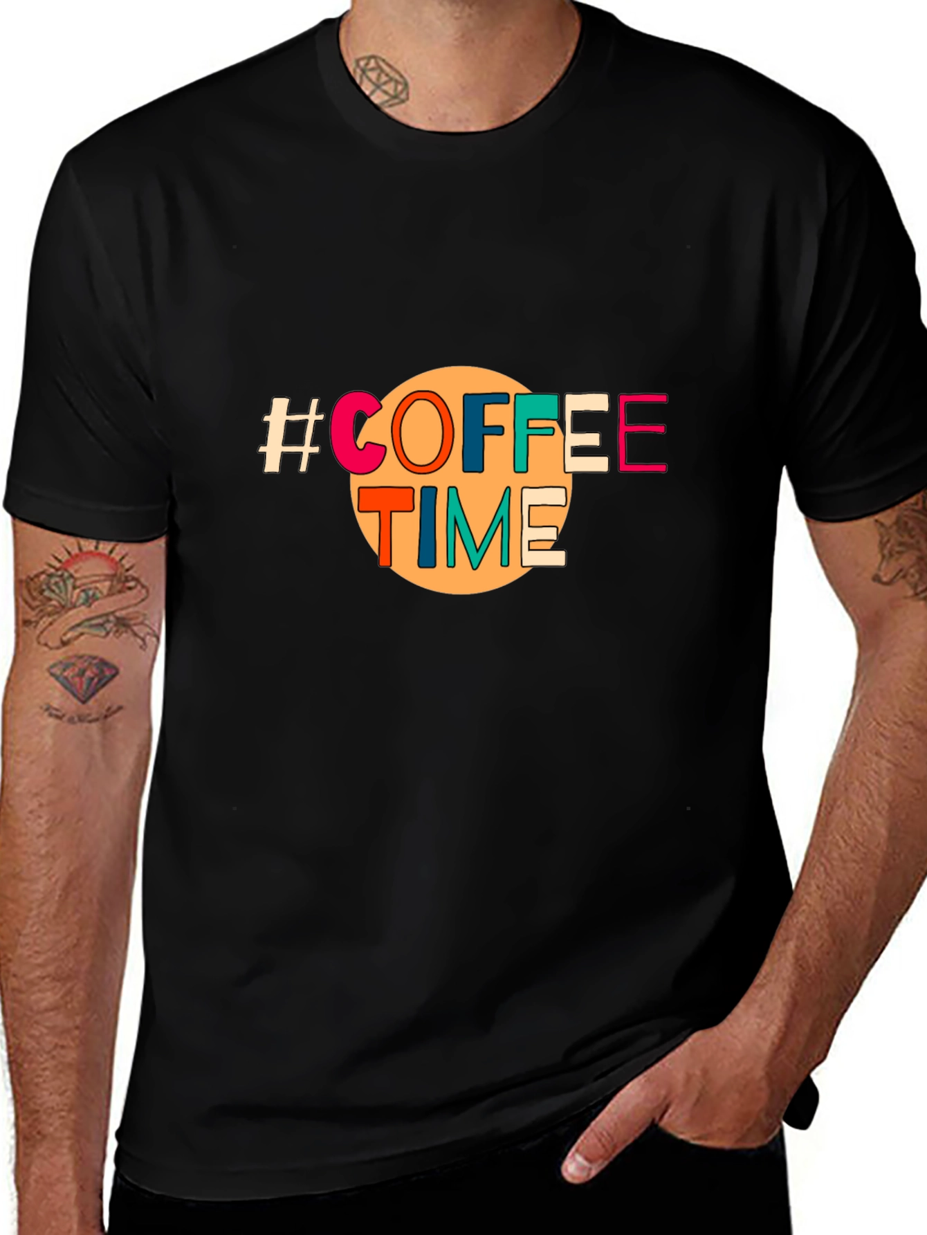 Variant 19 of Coffee Time Graphic Tee - Unisex Black T-Shirt