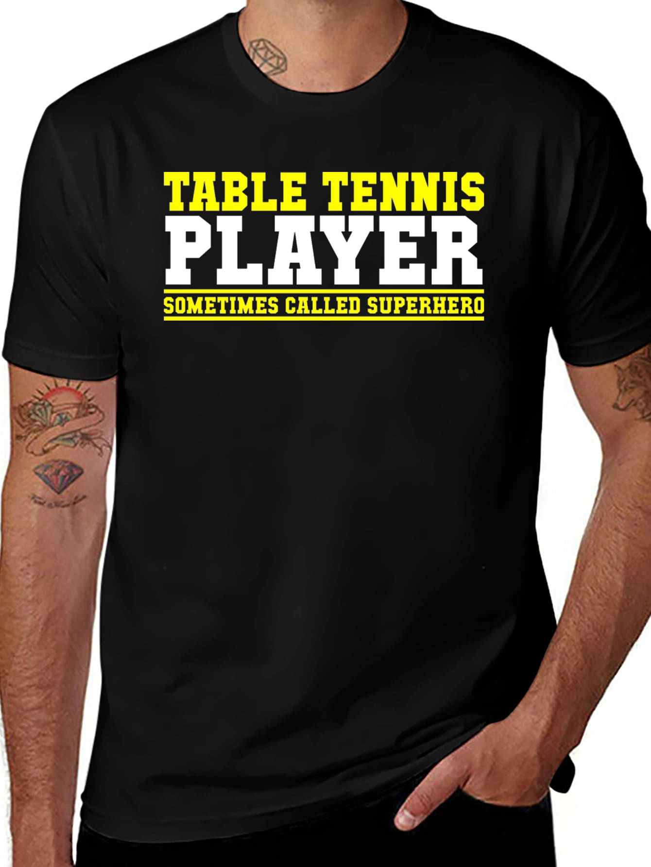 Variant 17 of Table Tennis Player Superhero Graphic Tee