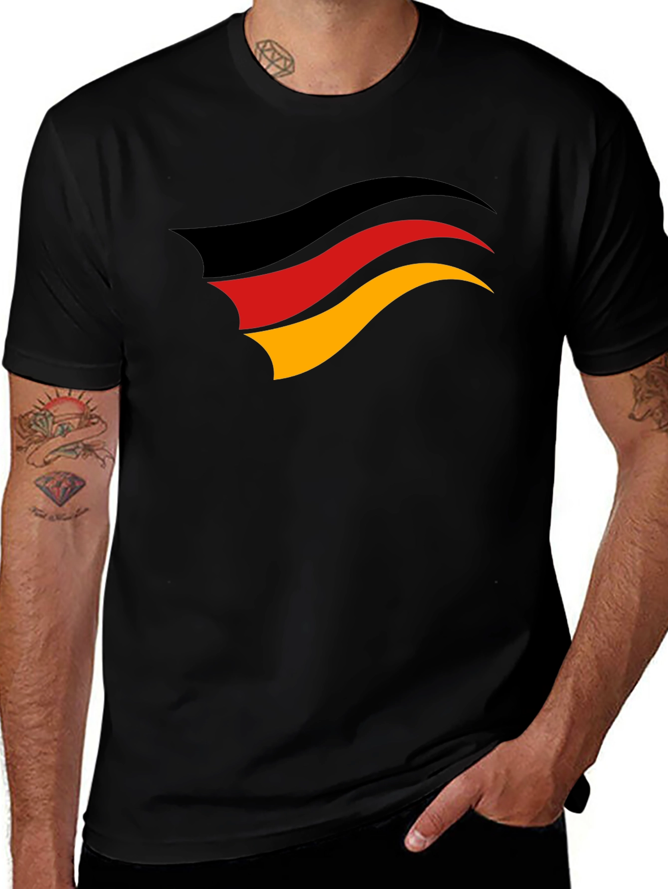 Variant 14 of Germany Flag Graphic Tee - Black Cotton T-Shirt