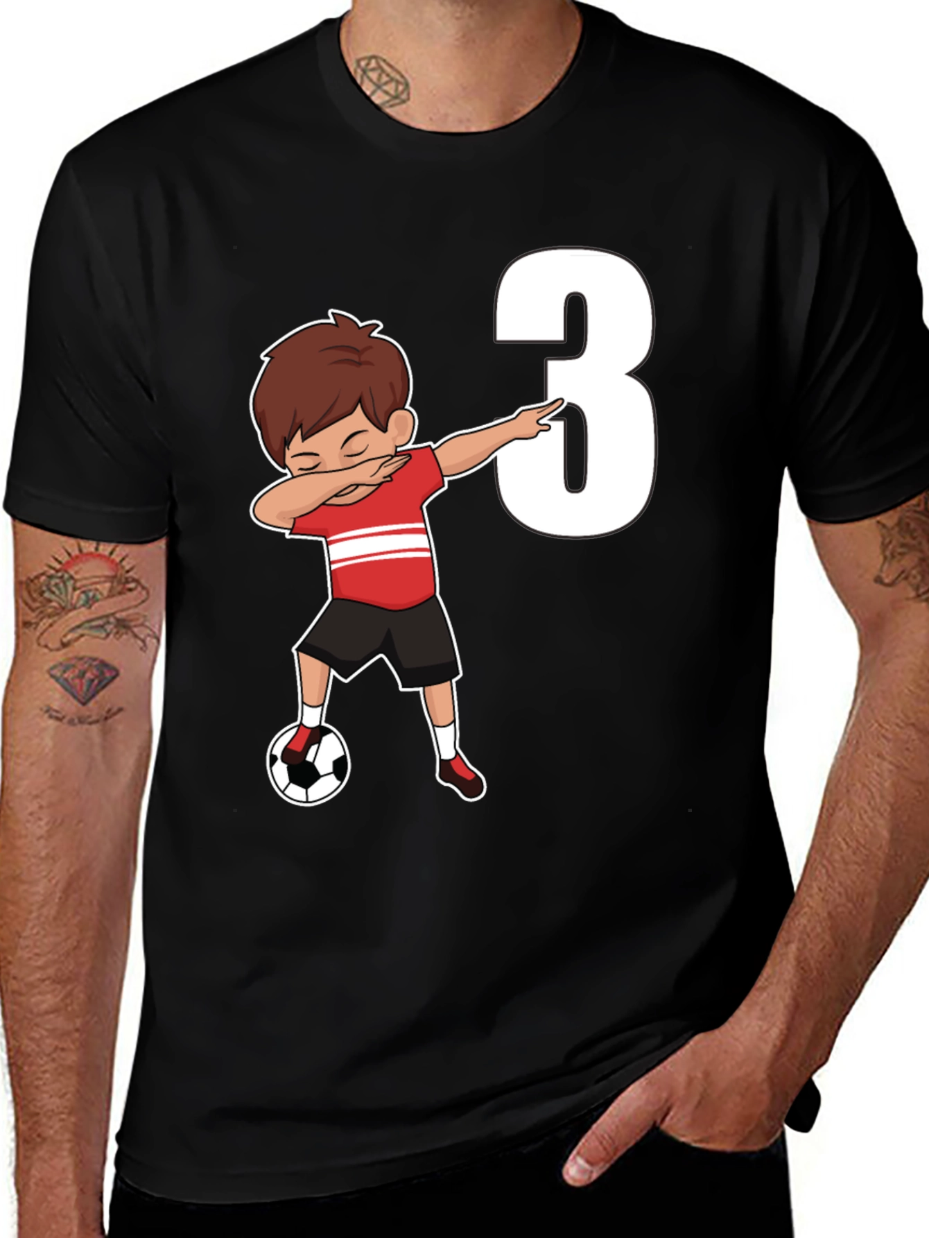 Variant 26 of Soccer Boy Dab 3rd Birthday T-Shirt