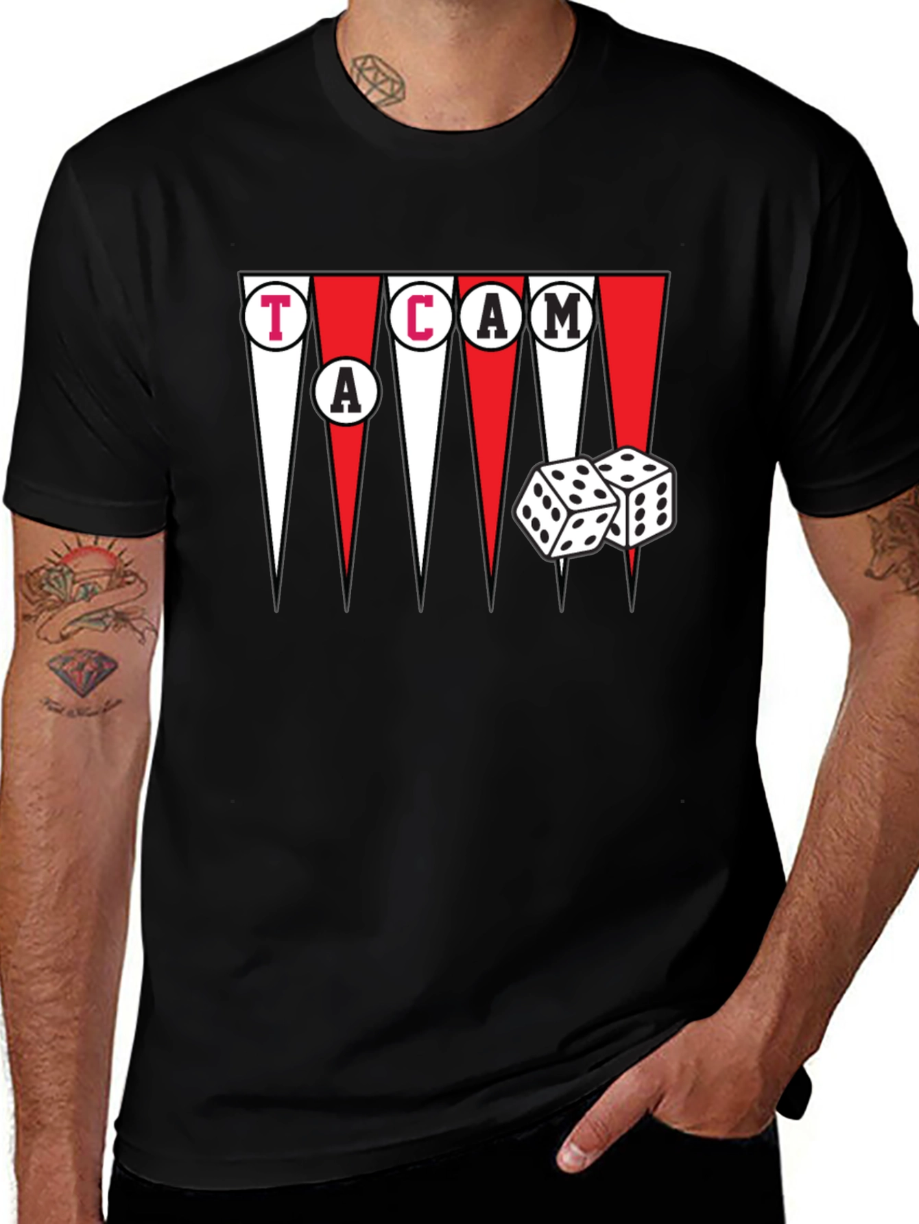 Backgammon Dice Graphic T-Shirt - Game Night Ready