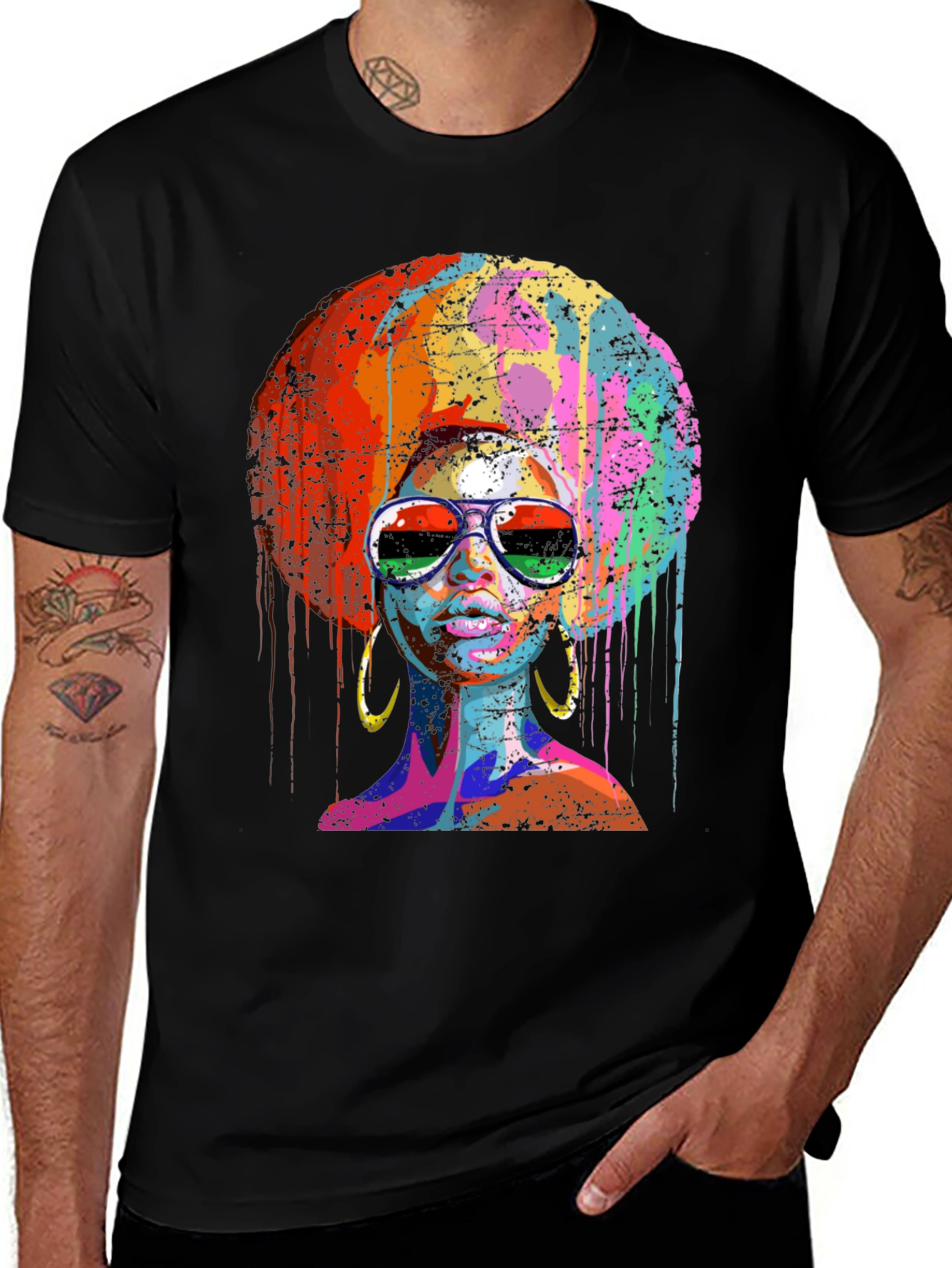 Variant 5 of Vibrant Afro Queen Graphic Print T-Shirt