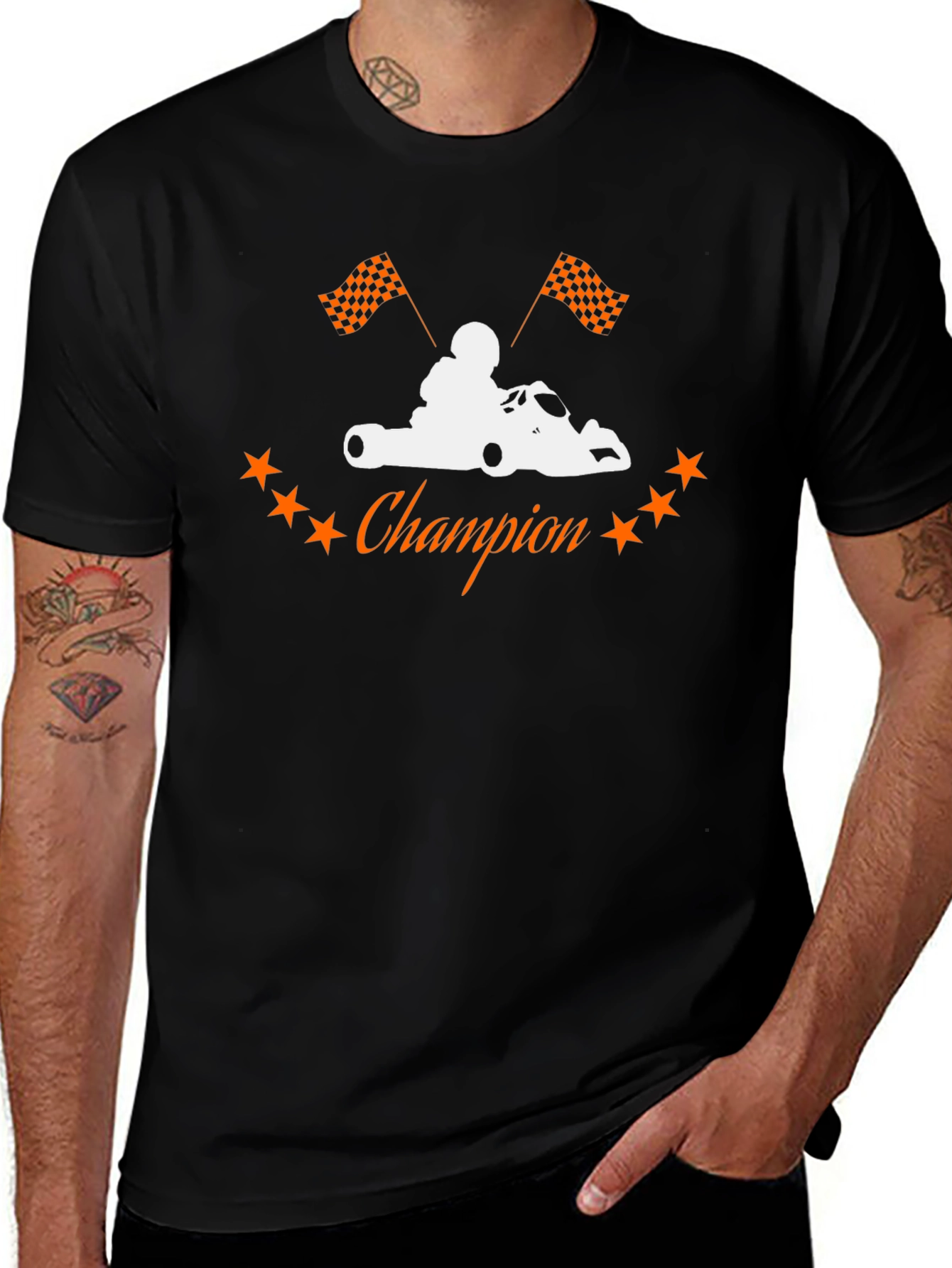 Champion Kart Racing T-Shirt - Black Cotton Tee