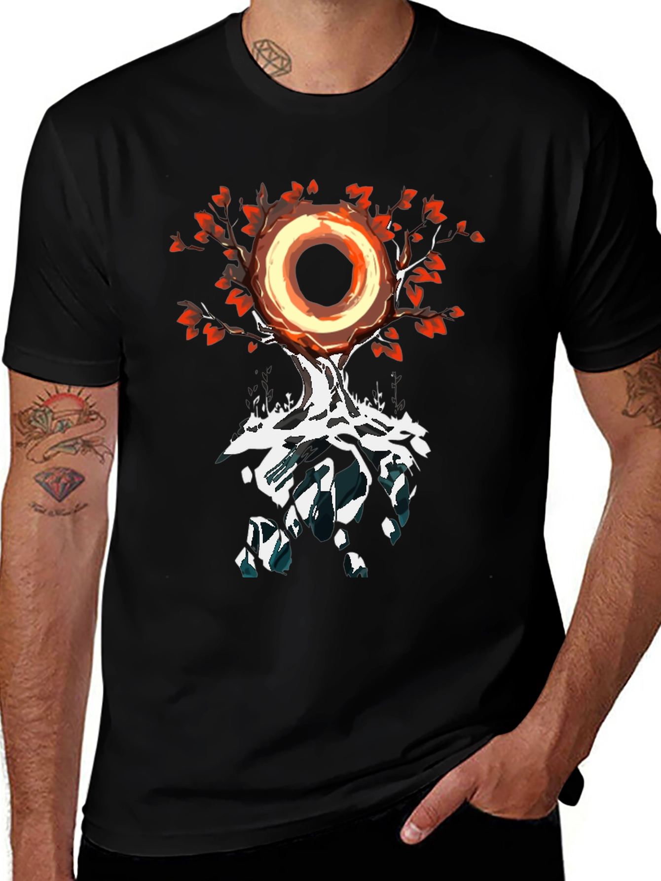 Variant 19 of Tree of Light Graphic Tee - Black